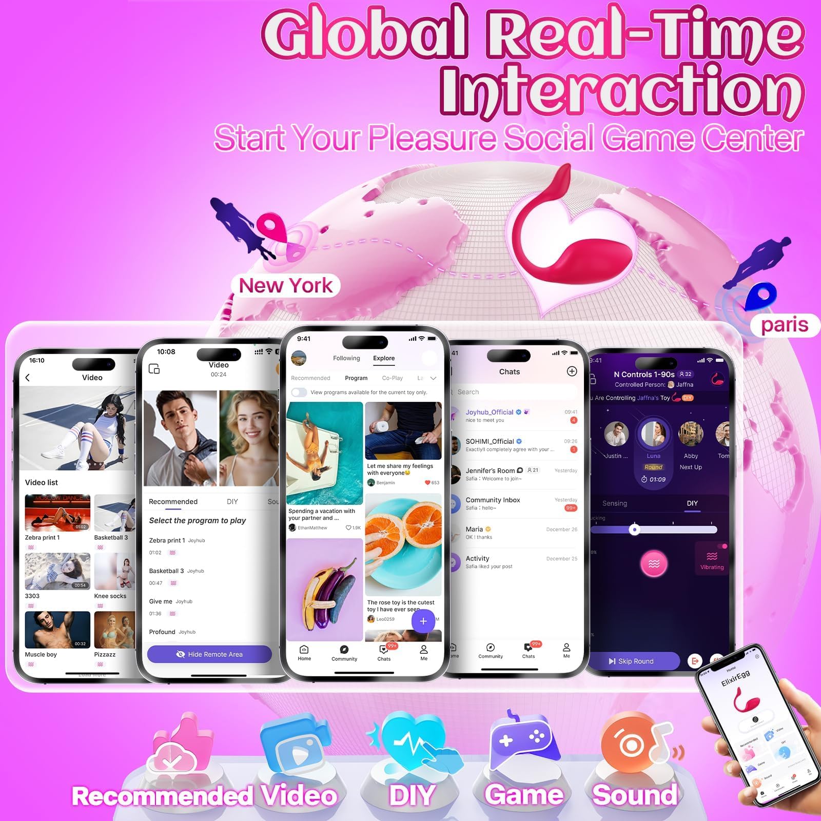 Adult Sex Toys Vibrator for Couples-APP Wearable Panty Vibrator,Long Distance Remote Control Vibrator, G Spot Clitoral Stimulator, Rechargerable Anal Dildo Vibrators Sex Toy for Women