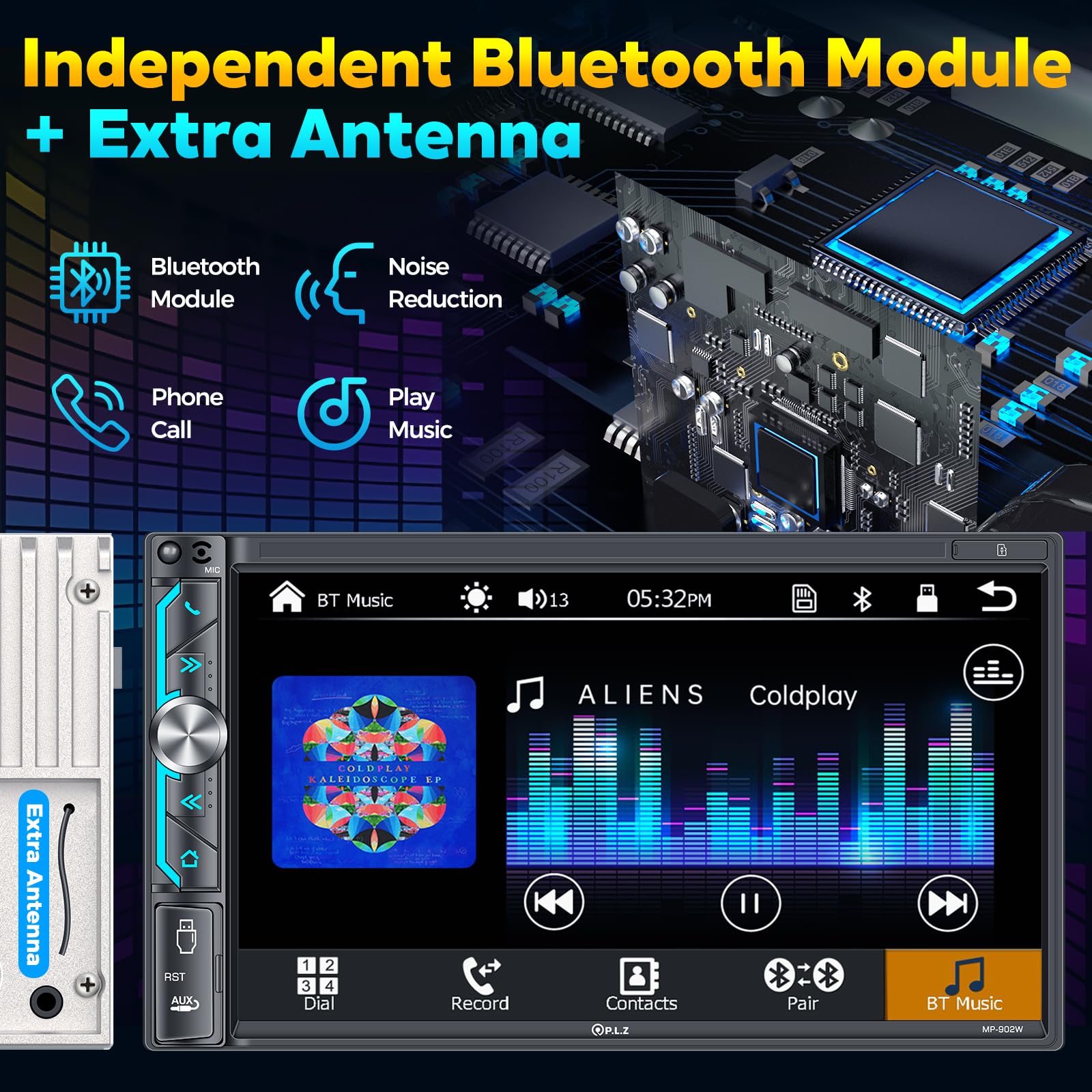 PLZ Car Stereo Wireless Apple Carplay Android Auto, Bluetooth Audio/Radio Receivers