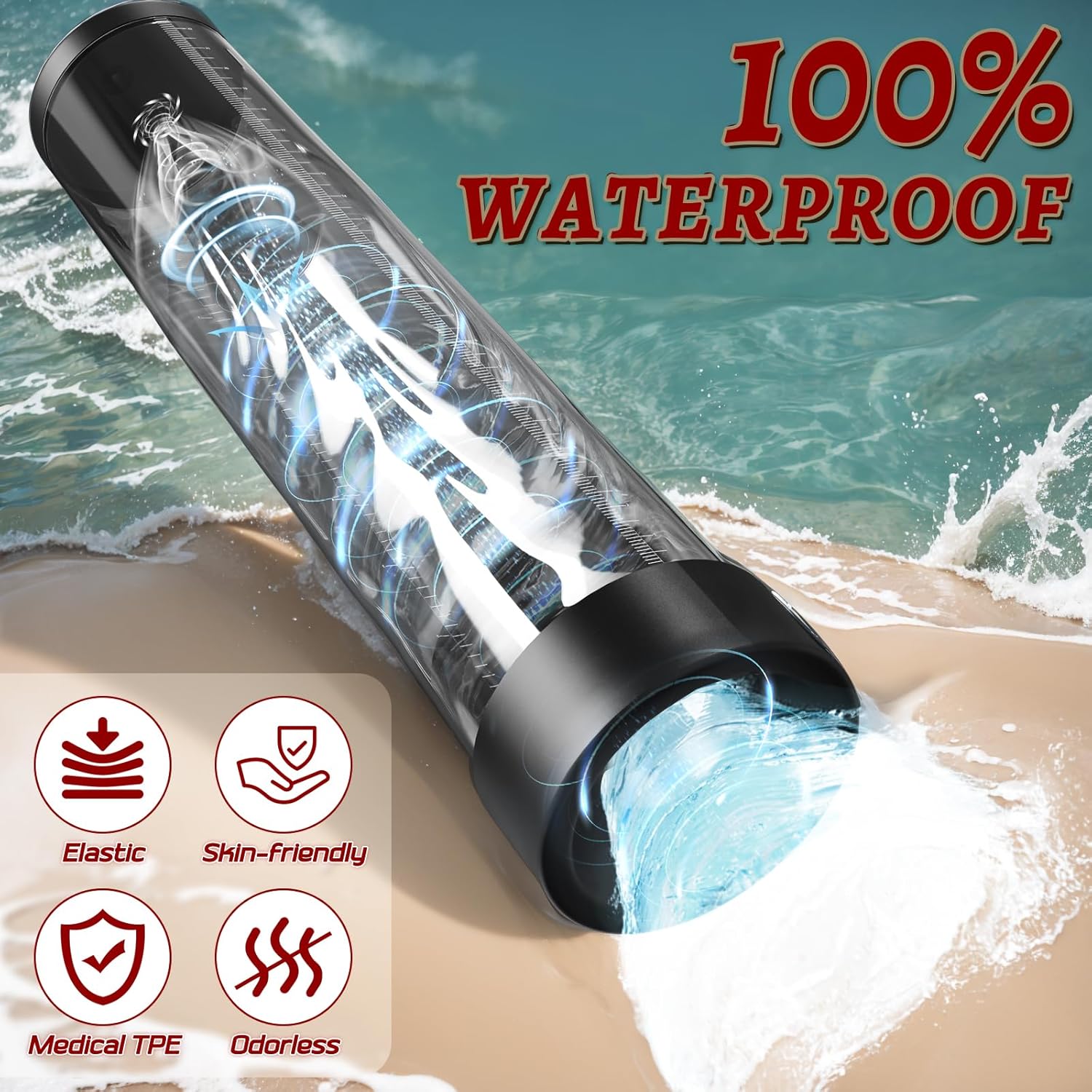Penis Pump with Silicone Base Ring, Quilloria Manual Vacuum Penis Extender Male Masturbator, Sex Toys Sexual Stimulation Device for Erection, ED, Adult Male Sex Toys for Men (Regular Style)