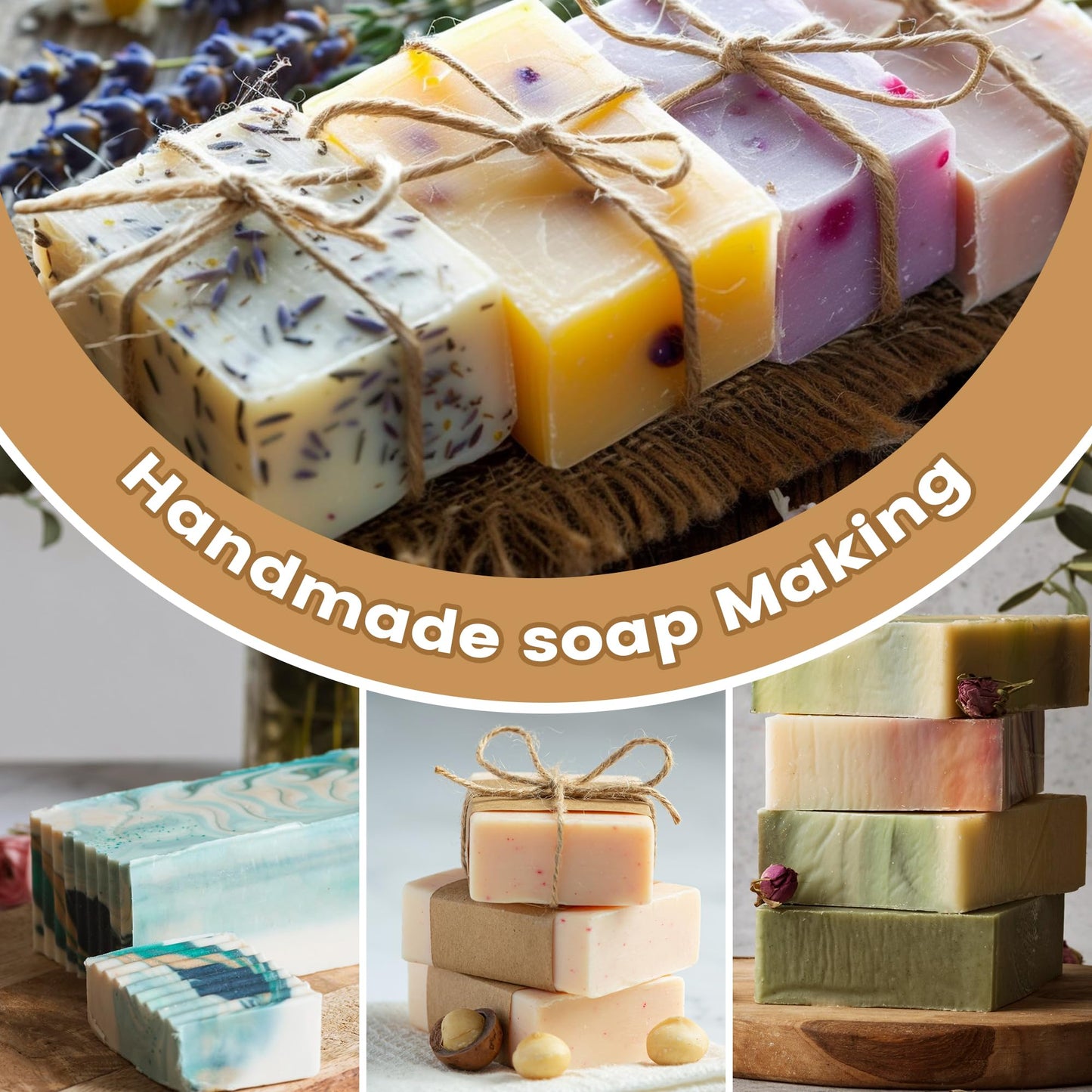 LFISGNN Soap Making Kit for Adults Making Soaps Gift, All in One DIY Craft Soap Making Supplies Kits with Melting Pot, Soap Base and Soap Mold, Kit para Hacer Jabones Artesanales