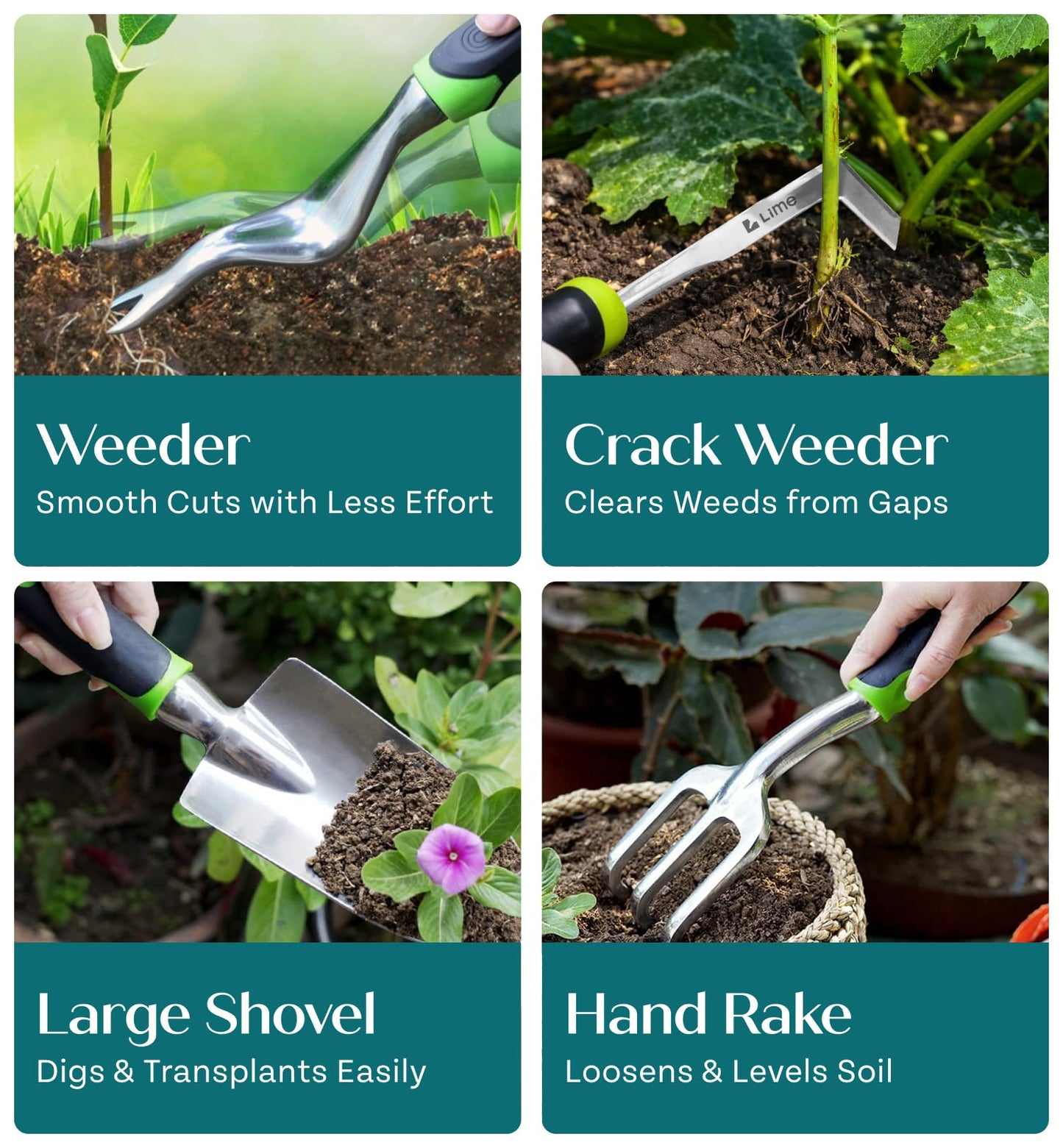 Heavy Duty Gardening Tools - Gardening Gifts for Women, Men, Mom, Dad - Durable, Ergonomic Garden Tools Set
