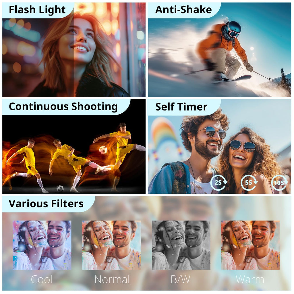 Duluvulu 4K Digital Camera for Photography Autofocus, 2026 Latest 48MP Vlogging Camera for YouTube with SD Card, 2 Batteries, 3" 180°Flip Screen Compact Travel Camera for Teens with 16X Zoom