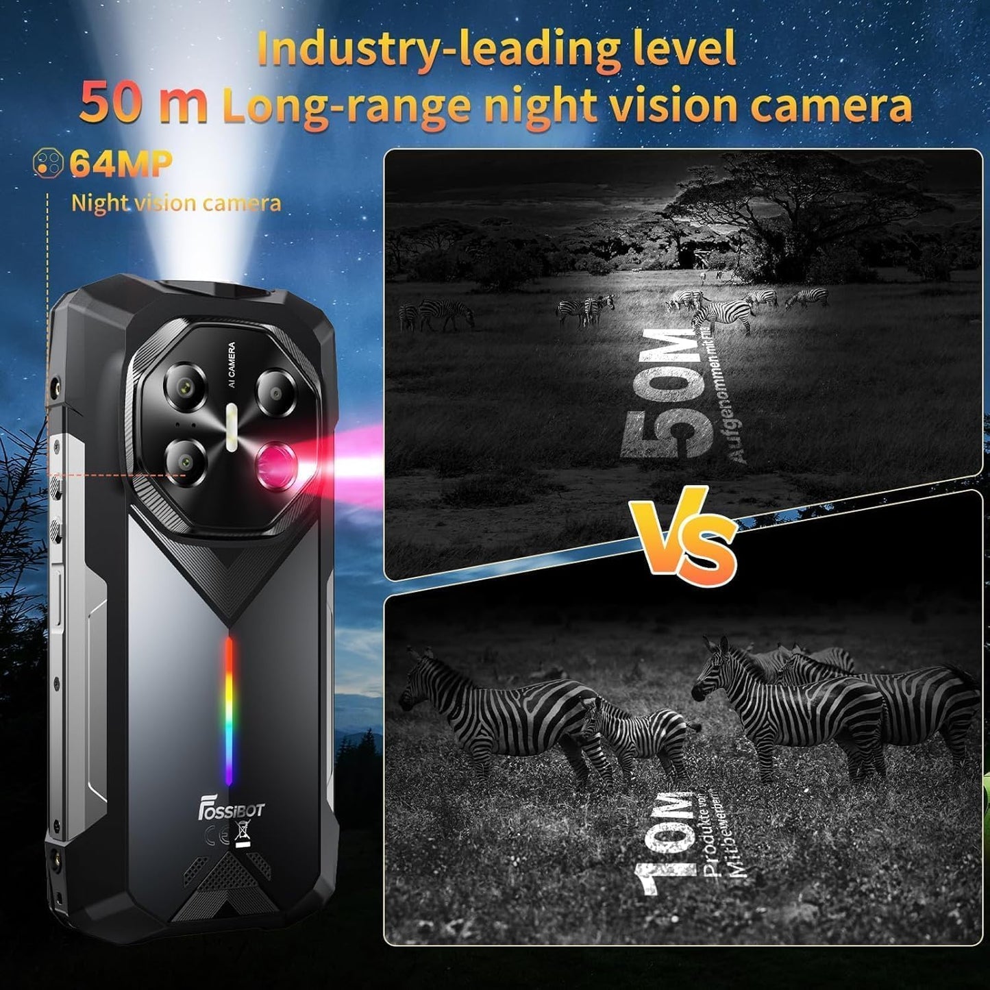 FOSSIBOT F113 Rugged 5G Smartphone 20000mAh Battery 36GB 256GB Grey