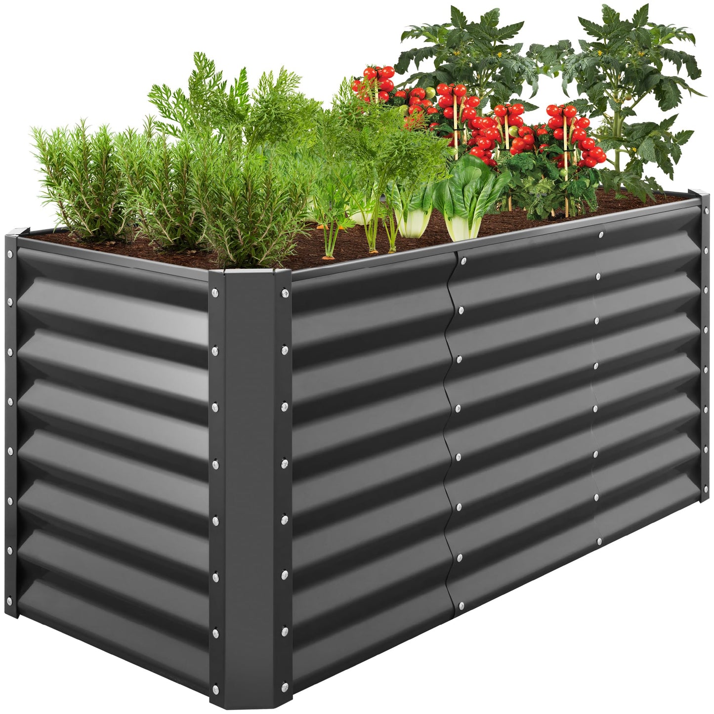 Best Choice Products Outdoor Metal Raised Garden Bed, Planter Box for Vegetables, Flowers, Herbs