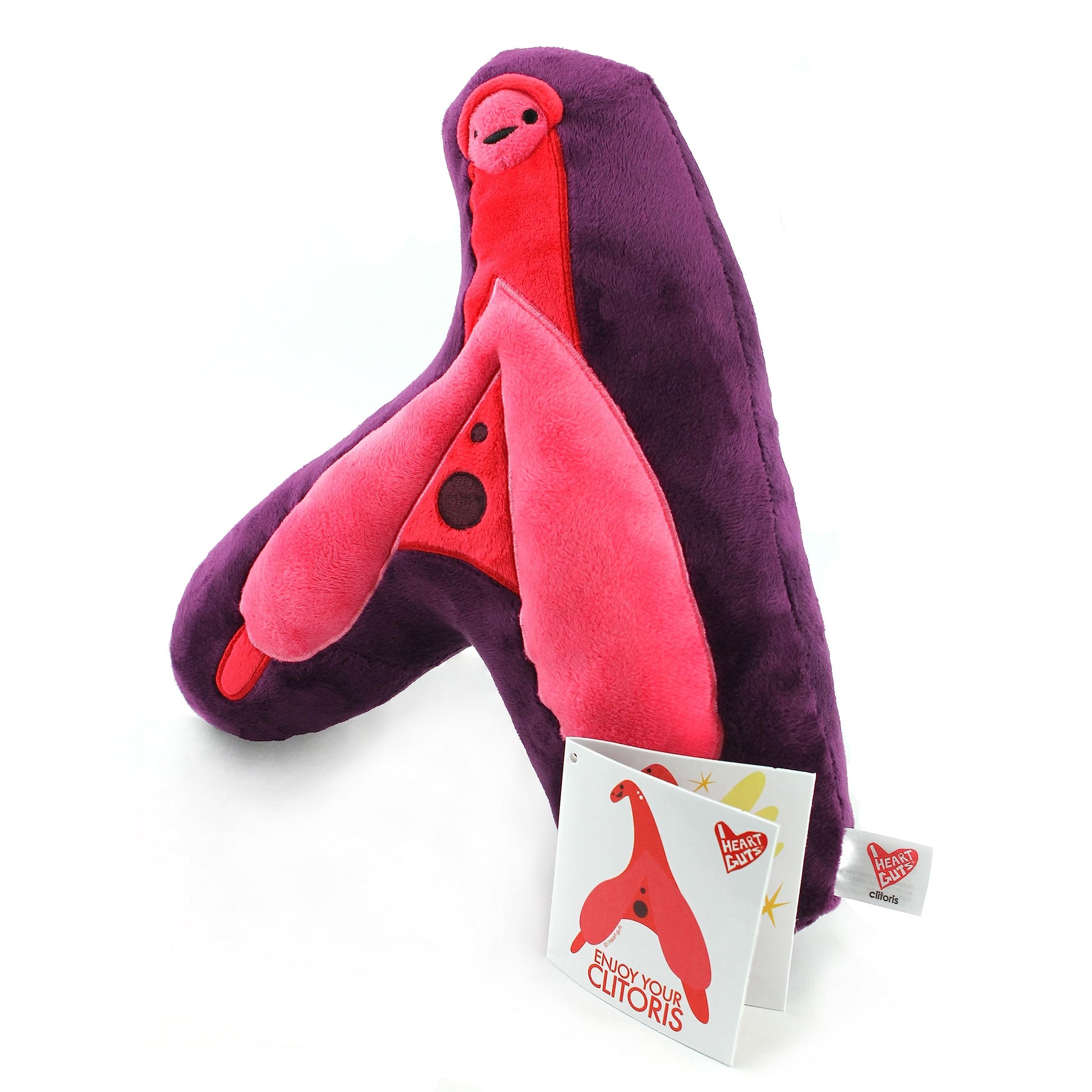 I Heart Guts Clitoris Plush - 11" Cute Educational Organ Toy for Sexual Health & Education - Funny Get Well Recovery Gift for OBGYN Nurse Patients & Medical Student STEM Anatomy Plushie