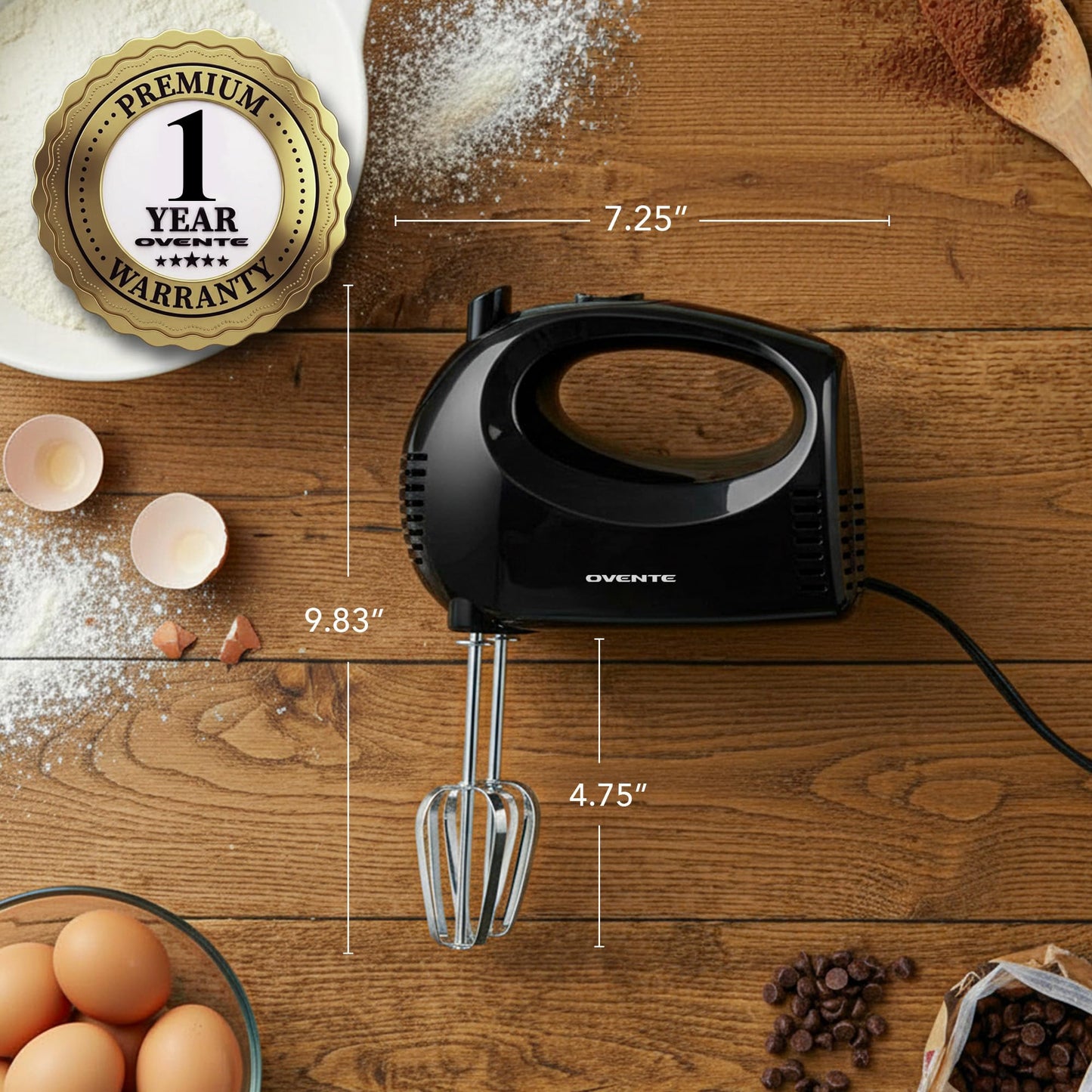 OVENTE 5-Speed Electric Hand Mixer