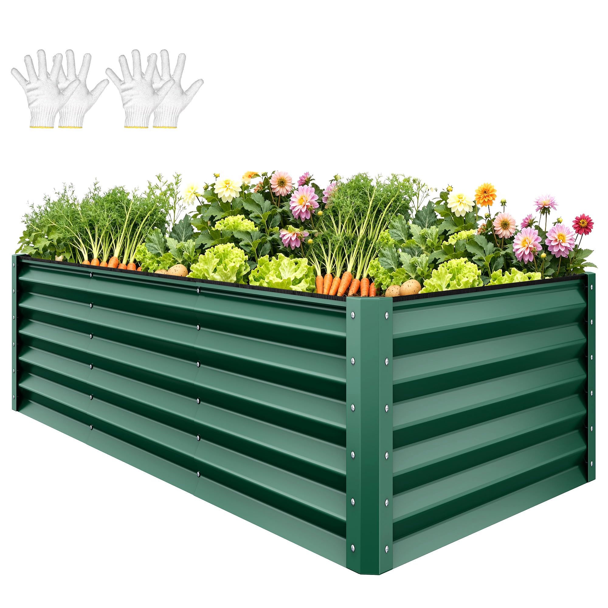 YITAHOME Raised Garden Bed Kit with Gloves, Ground Nails, Support Rod-1