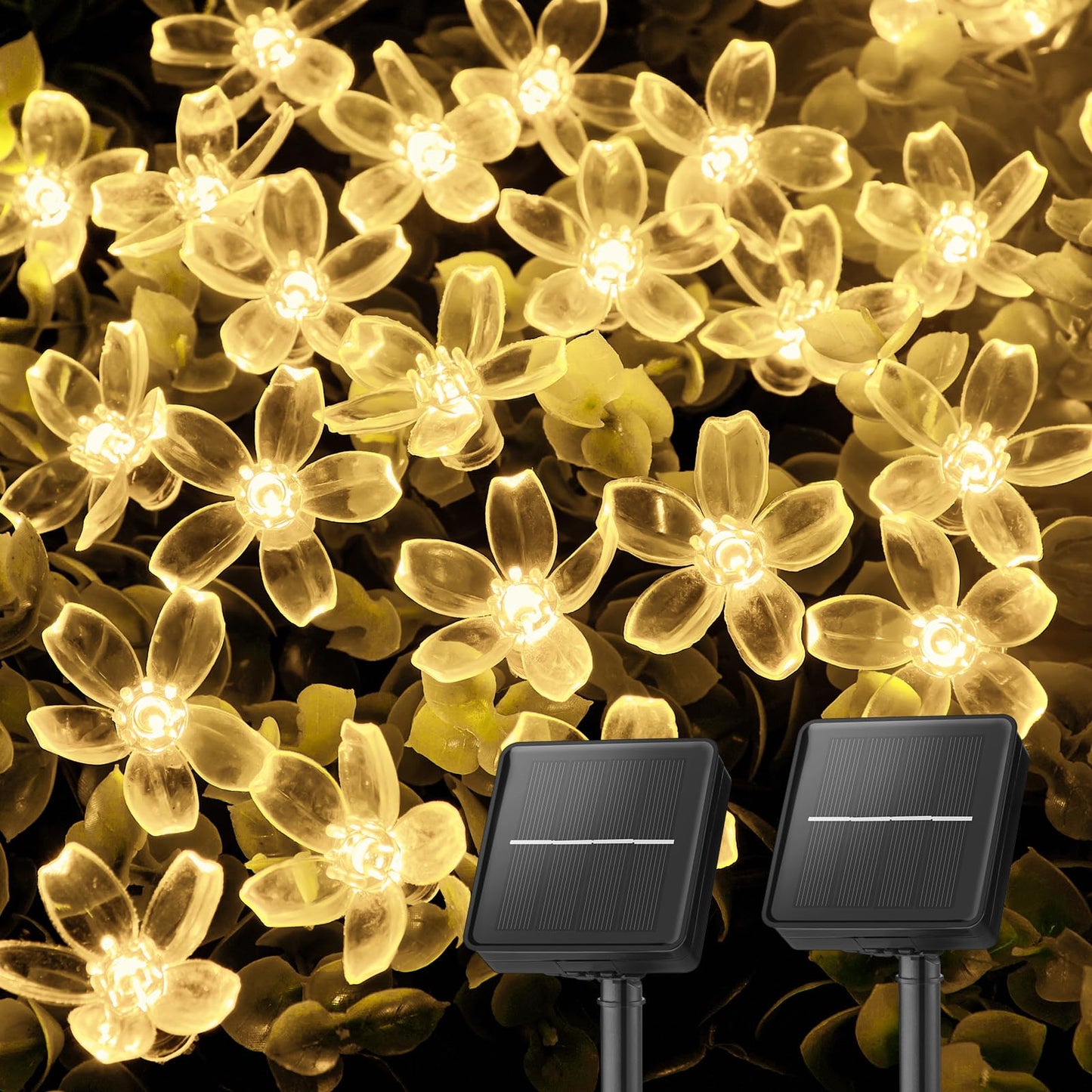 Brightown 60 LED Flower Solar String Lights Outdoor Waterproof Fairy Lights for Garden Yard Fence Patio Party Christmas Tree Wedding