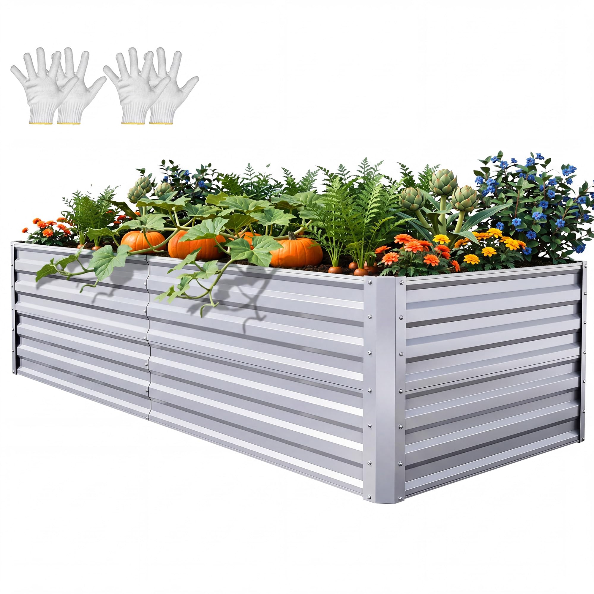 YITAHOME Raised Garden Bed Kit with Gloves, Ground Nails, Support Rod-1