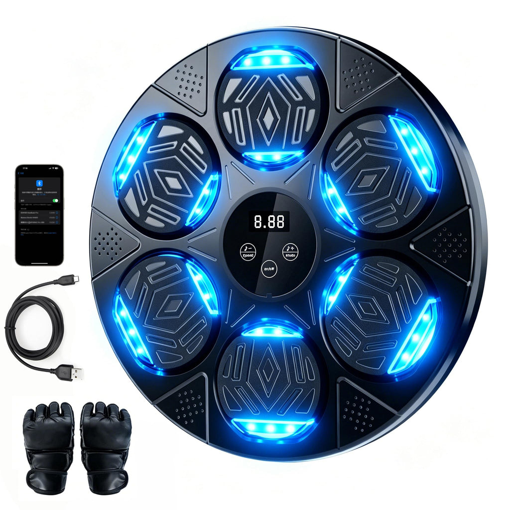 LOLBOX Music Boxing Machine, Boxing Wall Mount Machine for Kids Adult, Bluetooth Smart Boxing Traineing Machine with Boxing Gloves, Boxing Workout Equipment Target for Home, Office, Gym (Upgrade)