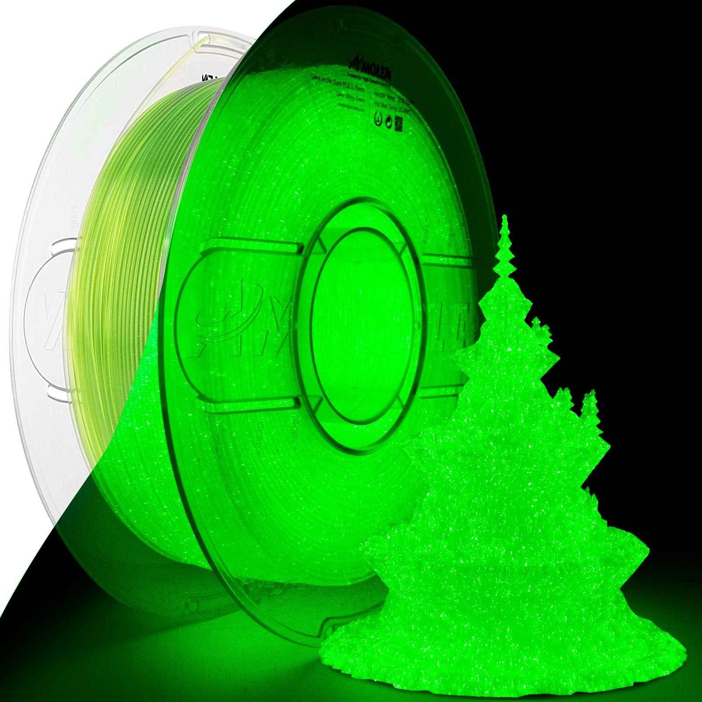 AMOLEN Glow in The Dark PLA Filament, 1.75mm PLA 3D Printer Filament