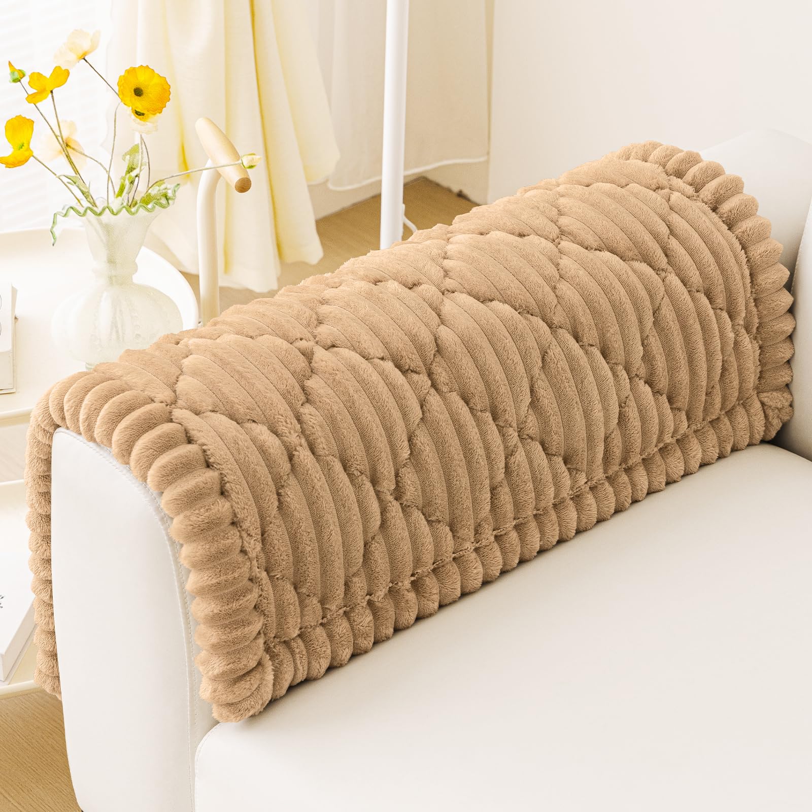Smiry Pet Couch Covers for Dogs Washable, Non-Slip Fuzzy Couch Covers for 3 Cushion Sofa Pet Friendly, Soft Thick Furniture Protector Sofa Slipcover Mat for Dogs