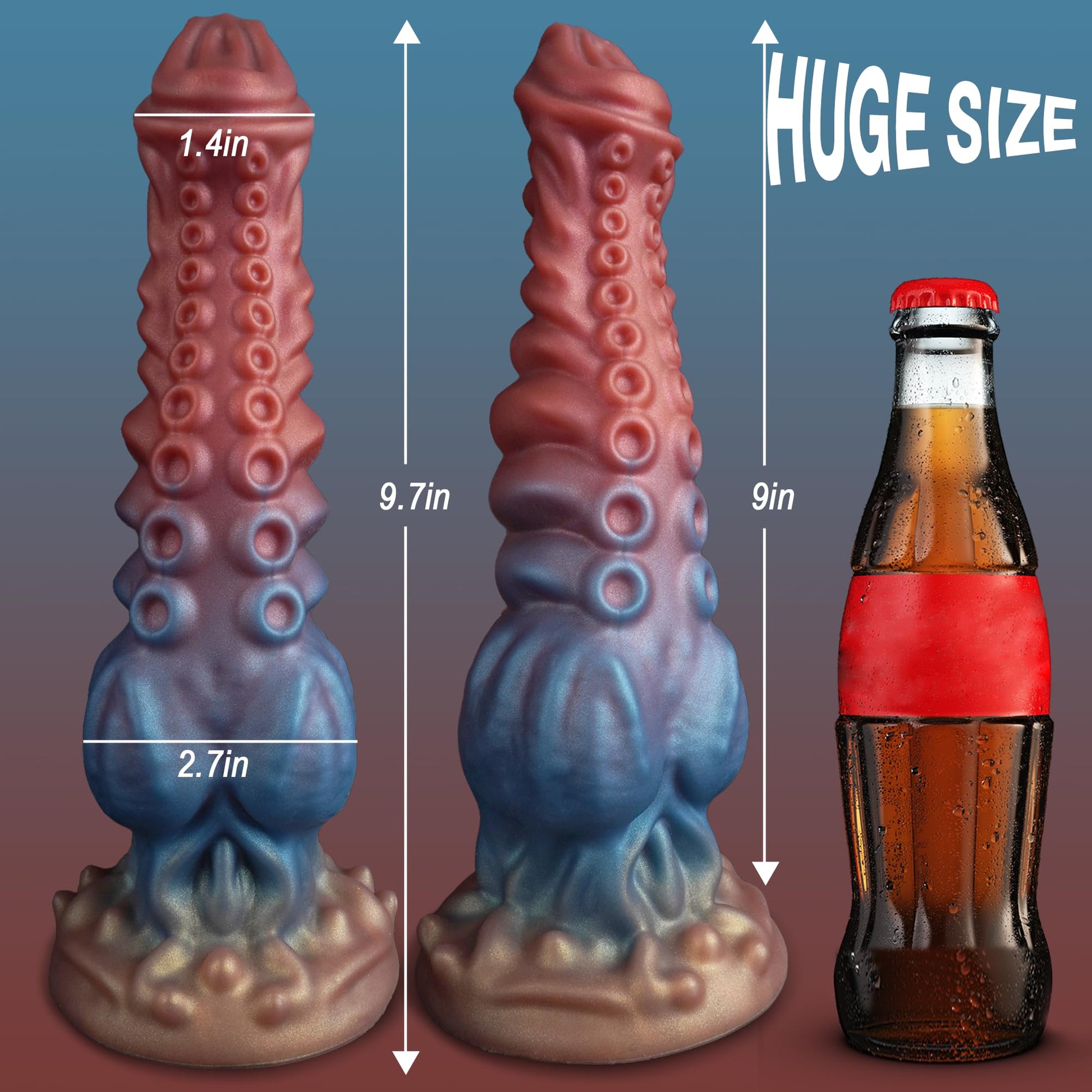 9.7in Huge Fantasy Monster Tentacle Dildo, Large Dragon Horse Thick Anal Knot Giant Big Dog Alien Silicone Knotted Dildo with Suction Cup, Adult Prostate Sex Toys for G Spot Gay Men Women