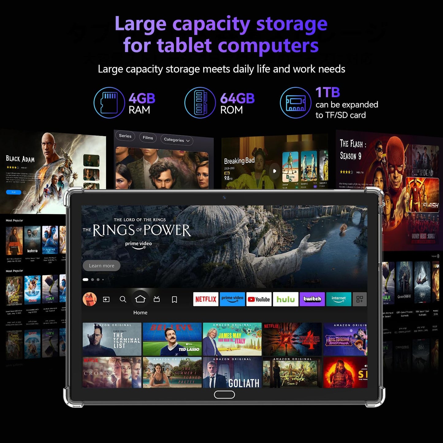 ANTEMPER Tablet 10.1 Inch-Android Tablet 64GB ROM 1TB D118A-F