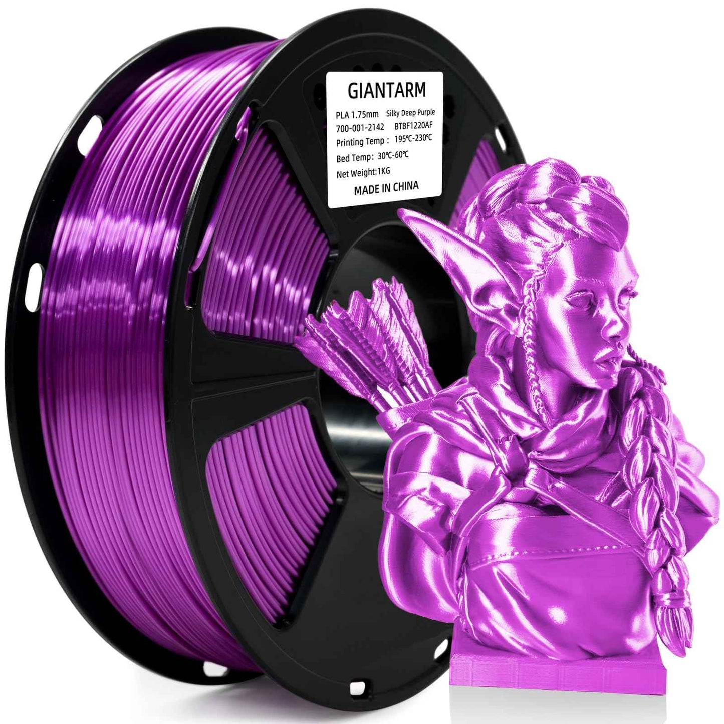 GIANTARM 3D Printer PLA Filament, Glitter Blue Filament, 1.75mm Dimensional Accuracy +/-0.03mm, 1080 Feet per Roll, Vacuum Packaging, for Most 3D FDM Printer