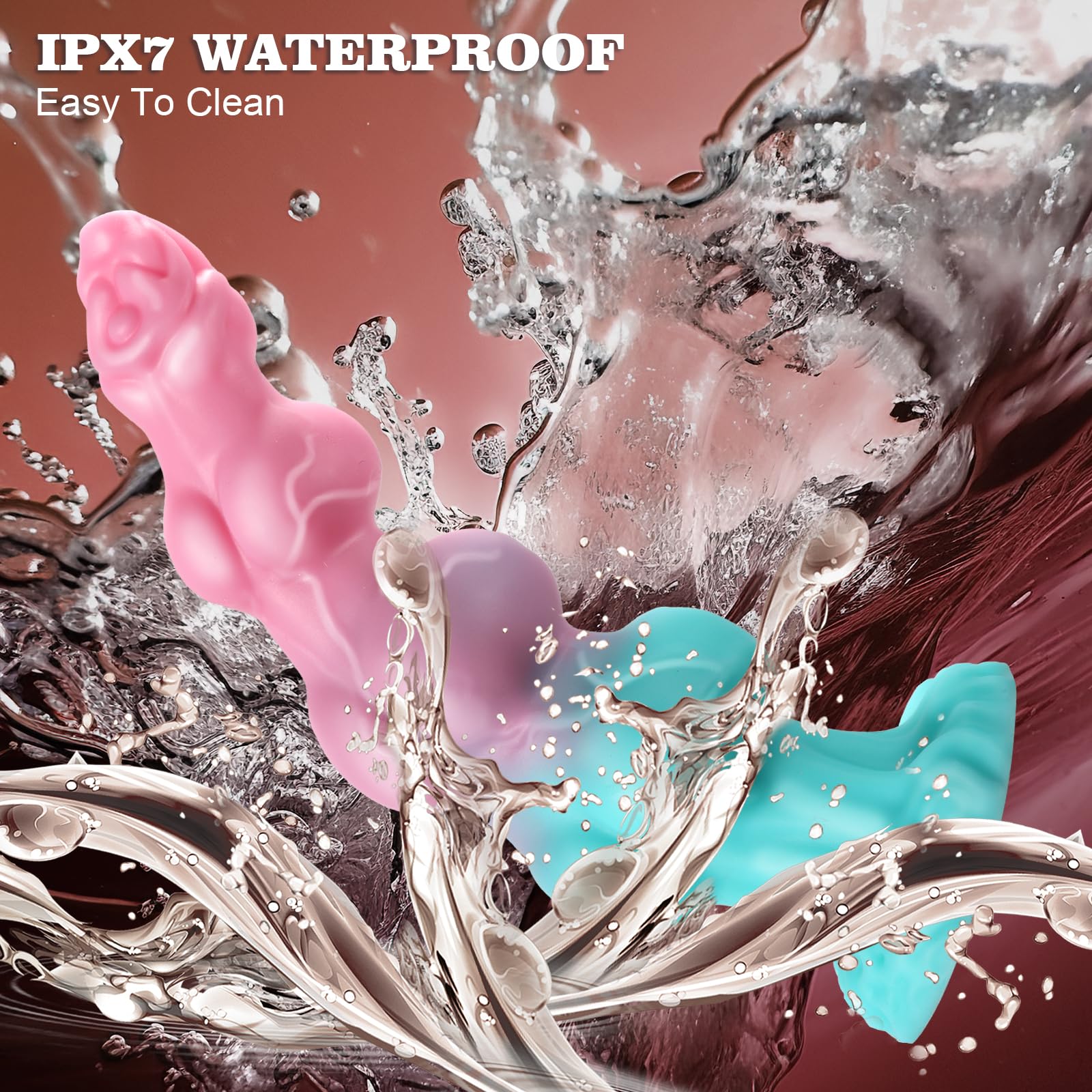 Monster Dildo Fantasy Knot Plug, Soft Silicone Dog Knot Plug, Medium Suction Cup Toy, Colorful Canine Fantasy Massager for Couples, Flexible & Textured Prostate Stimulator