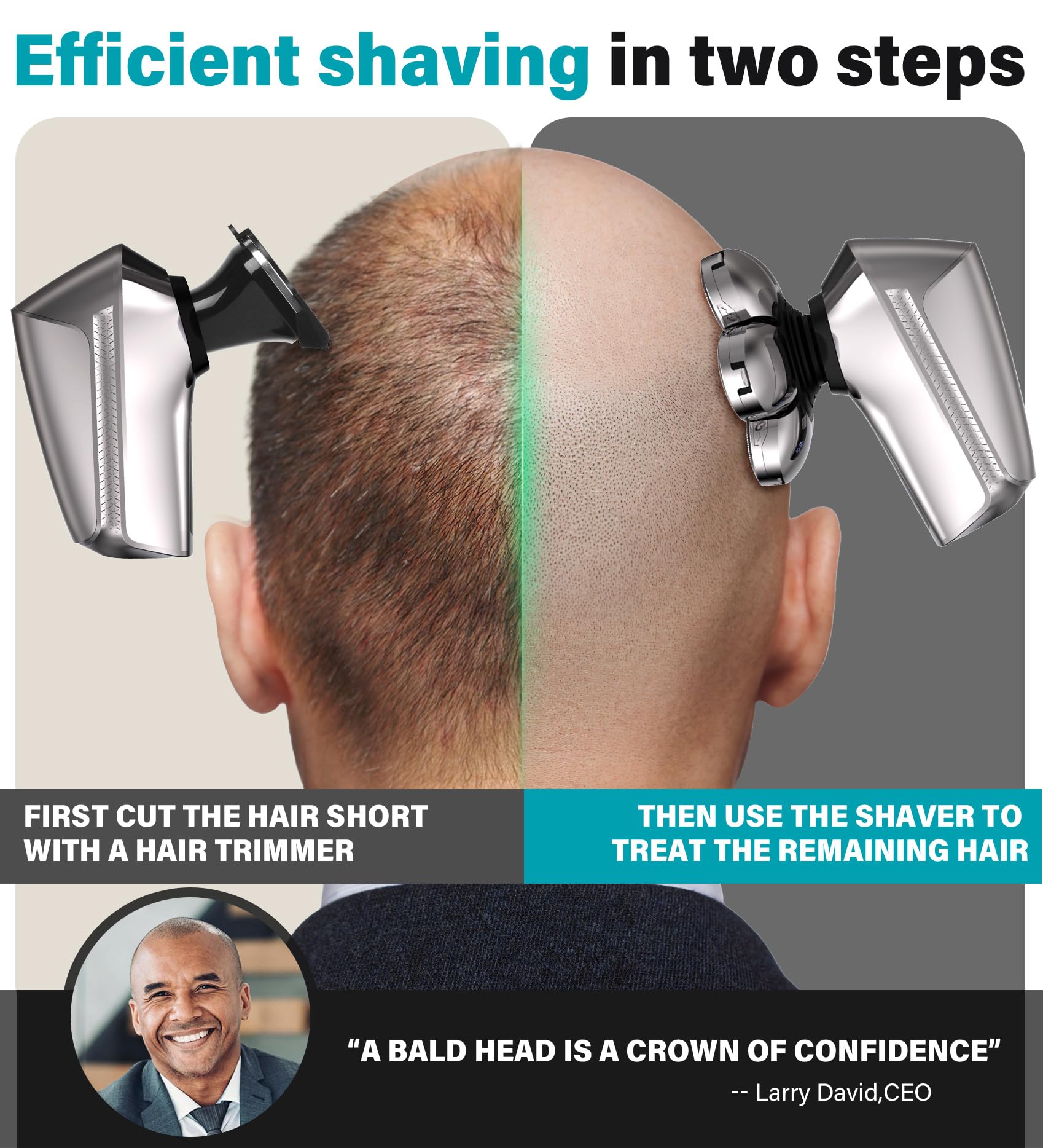 Gisaae Head Shavers for Bald Men, Upgraded 7D Electric Razor, Cordless Rechargeable, Ipx7 100% Waterproof, Dry & Wet Bald Head Shaver, Beard Grooming Kit with Led Display