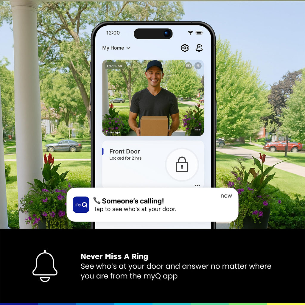 Chamberlain myQ Video Doorbell | 2K Camera, Battery/Wired, Color Night Vision