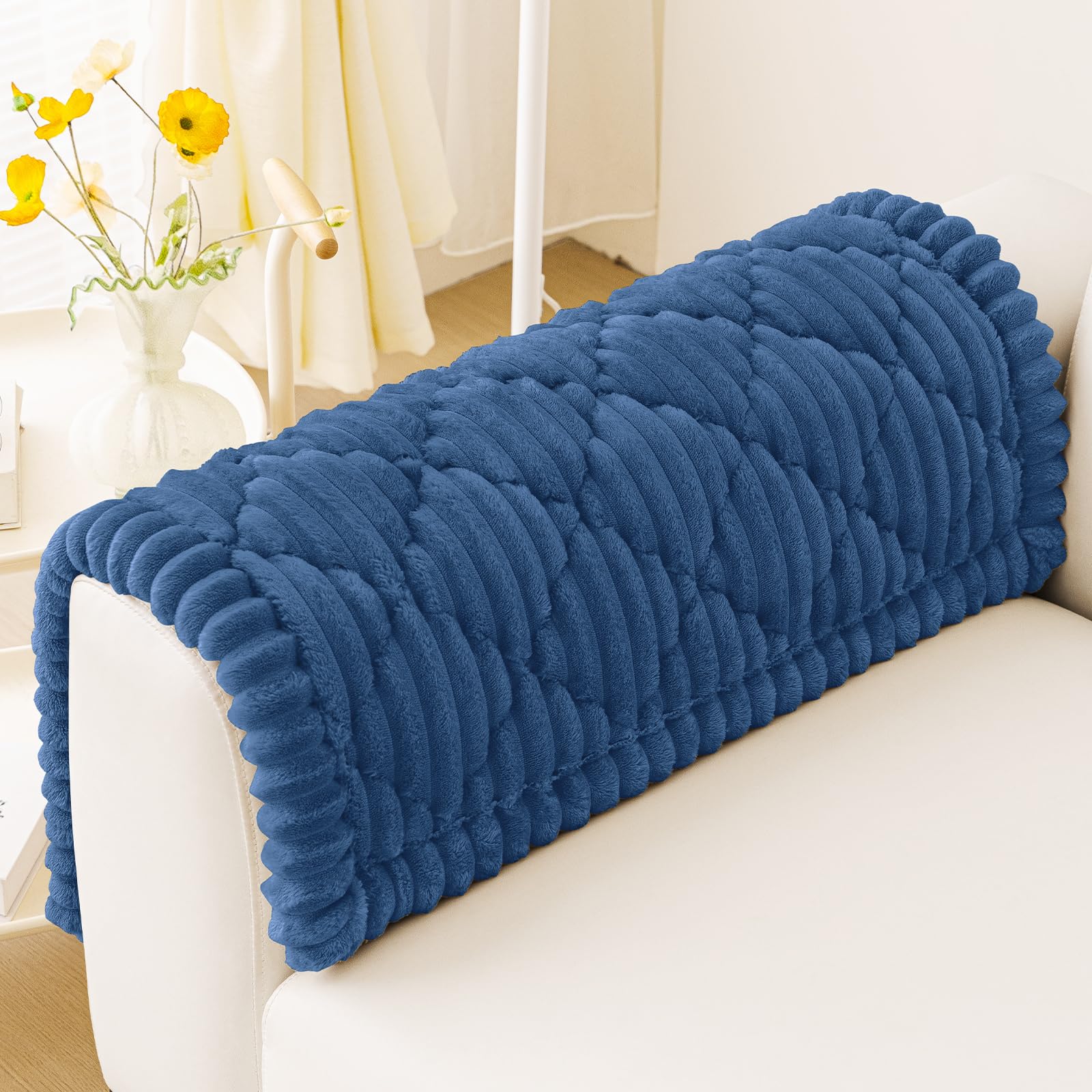 Smiry Pet Couch Covers for Dogs Washable, Non-Slip Fuzzy Couch Covers for 3 Cushion Sofa Pet Friendly, Soft Thick Furniture Protector Sofa Slipcover Mat for Dogs