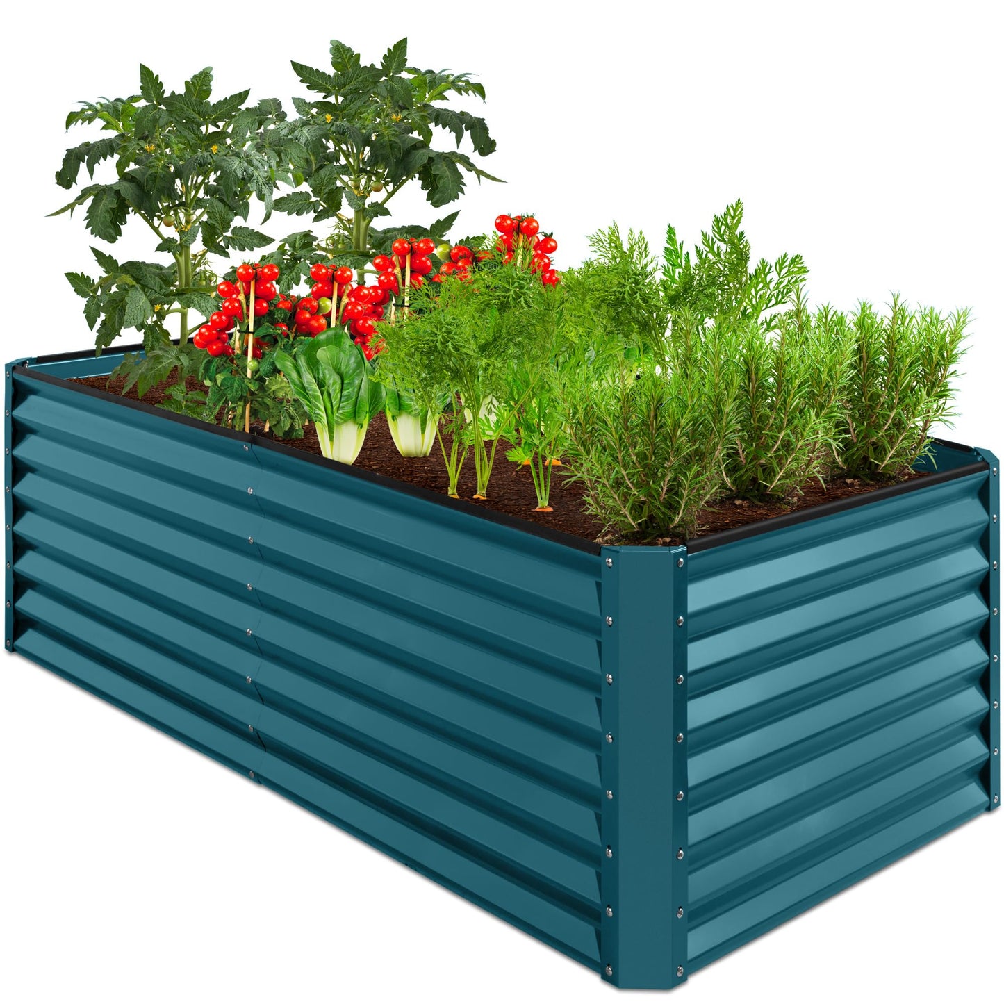 Best Choice Products Outdoor Metal Raised Garden Bed, Planter Box for Vegetables, Flowers, Herbs