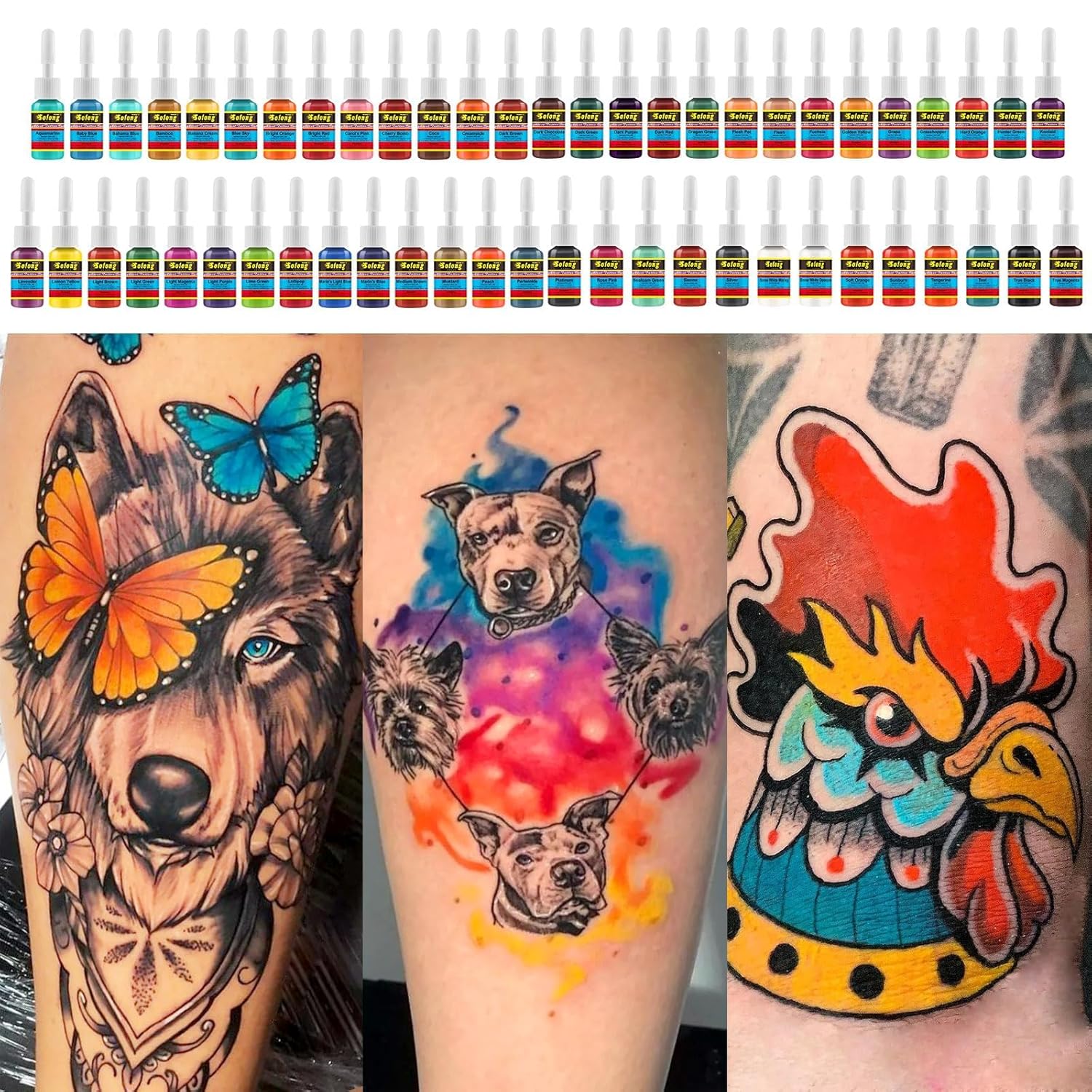 Solong Tattoo 54 Color Professional Pigment Ink Set