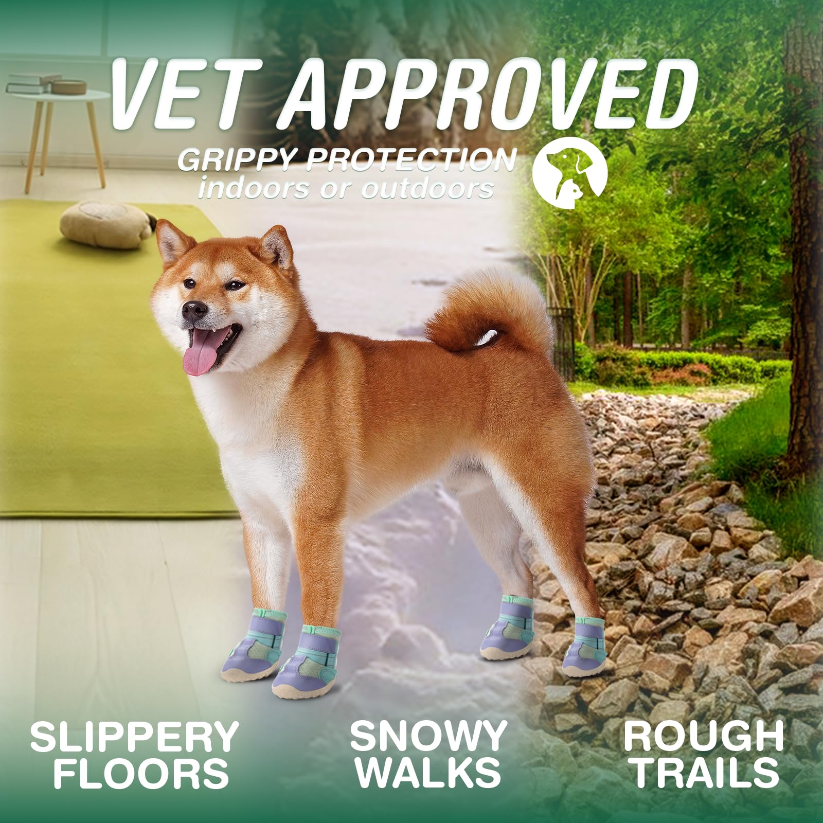 Aokown Dog Shoes for Small Dogs, Medium Large Dog Boots for Winter Snow, Hot Pavement, Dog Booties & Paw Protectors,A1711