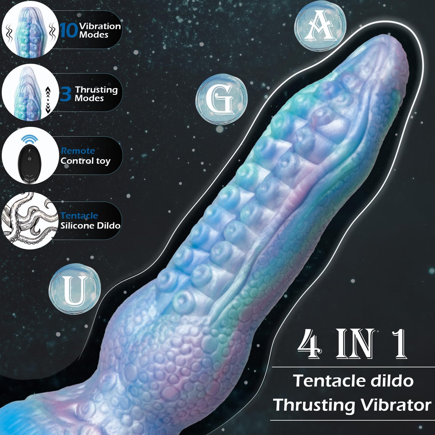 SHIJI 8.7'' Fantasy Thrusting Dildo Vibrator Sex Toy,3 Fast Thrusting & 10 Vibration Modes,Women G-spot Dildo Male Prostate Massager with Strong Suction Cup,Remote Control Vaginal Clit Anal Stimulator
