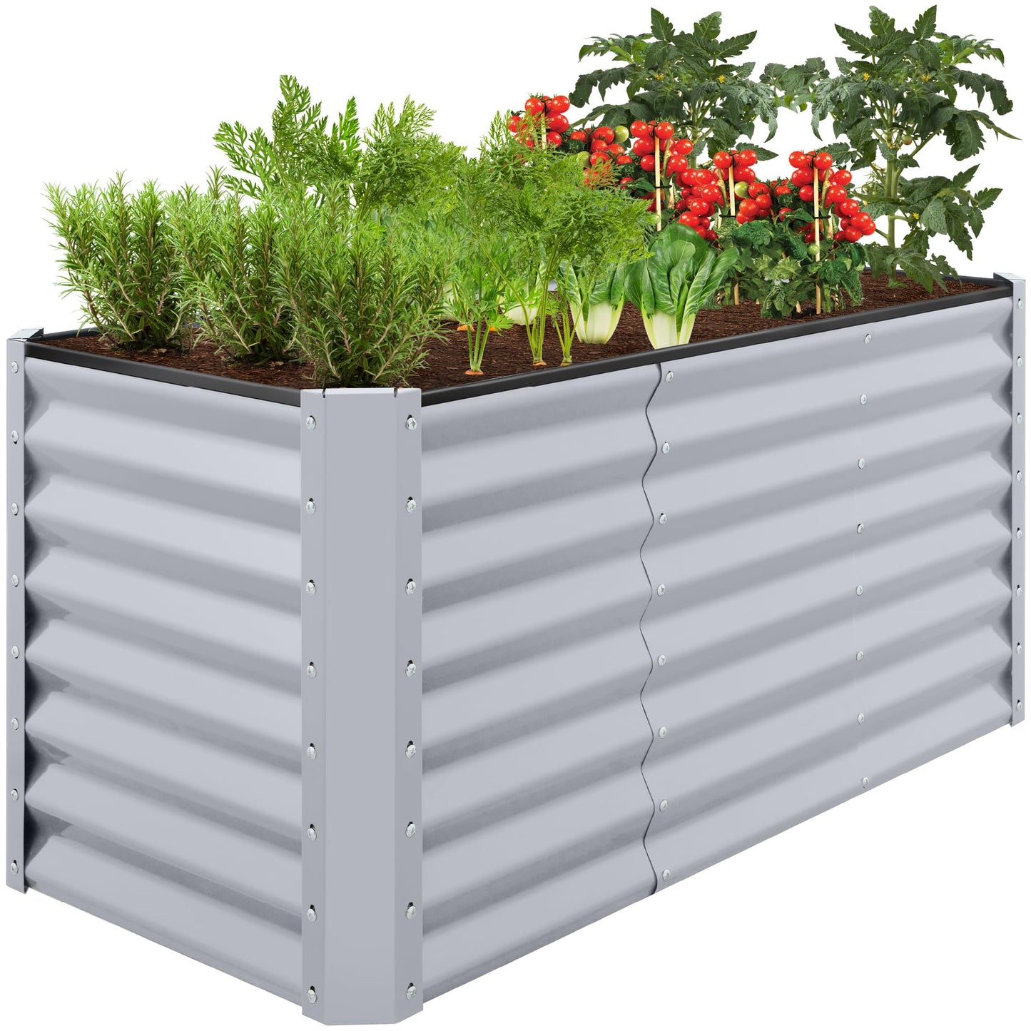 Best Choice Products Outdoor Metal Raised Garden Bed, Planter Box for Vegetables, Flowers, Herbs