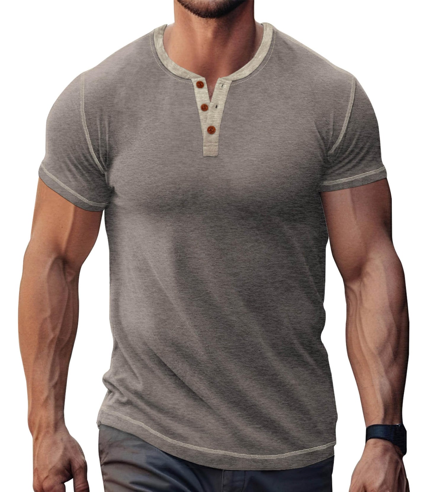 LOGEEYAR Men's Henley Shirts Short Sleeve Basic Casual Shirt Lightweight Button T-Shirts