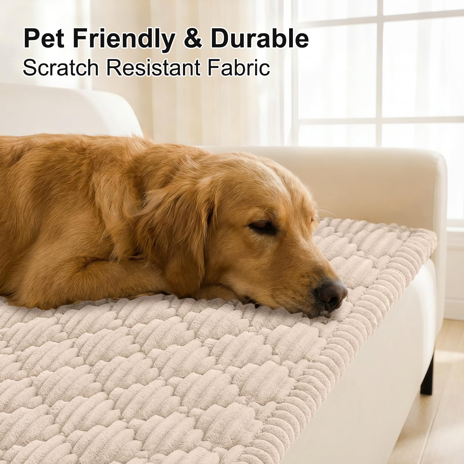 Smiry Pet Couch Covers for Dogs Washable, Non-Slip Fuzzy Couch Covers for 3 Cushion Sofa Pet Friendly, Soft Thick Furniture Protector Sofa Slipcover Mat for Dogs
