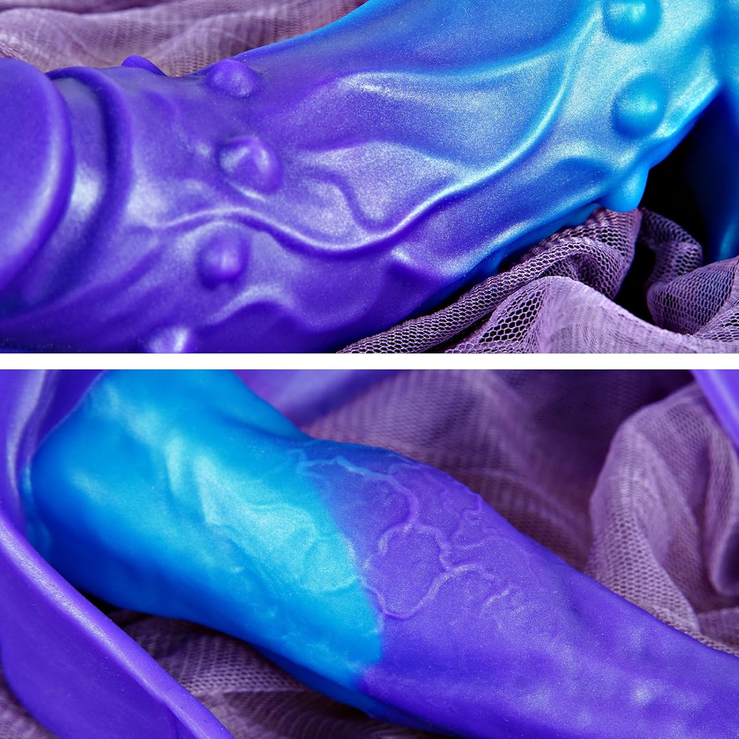 Silicone Strap on Fantasy Monster Dildo Strapless Harness Panties, Wearable Double Ended Sided Solid Animal Dildo Beginner, Colorful Blue Purple Anal G Spot Dildos Strapon Sex Toy for Women Lesbians