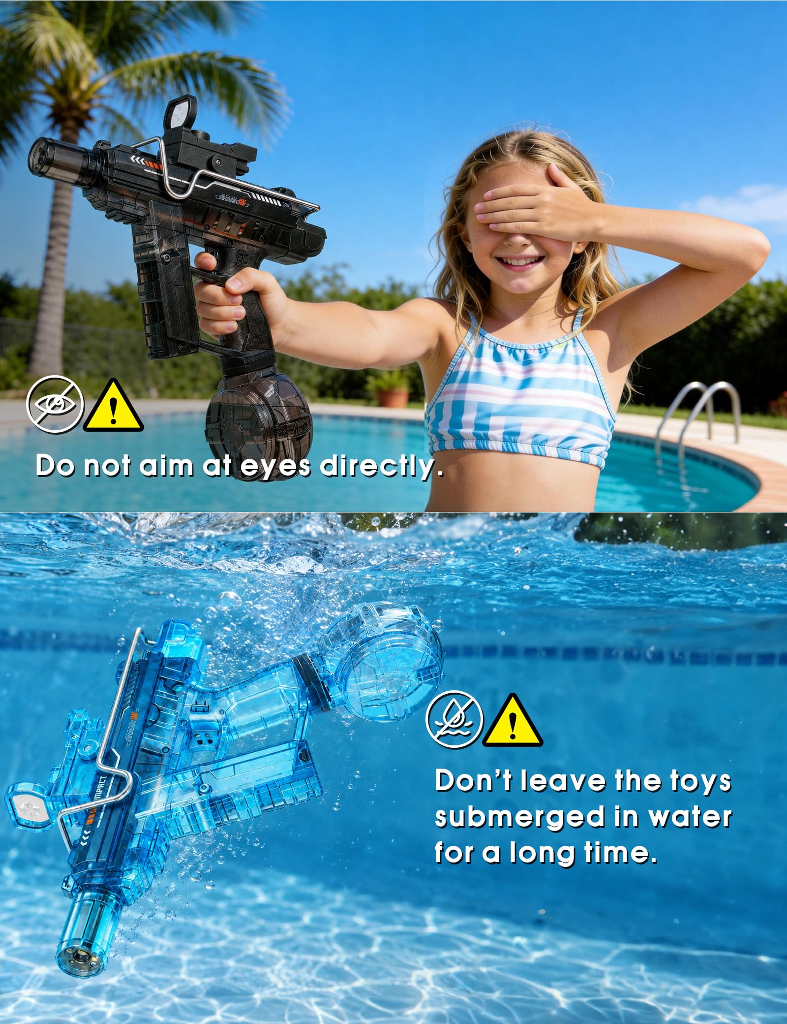 Electric Water Gun for Adults Kids,Realistic SMG,Rechargeable,Automatic Squirt Watergun,Pool Party Outdoor Toy,Summer Battle Game,Long Range,2026 Super Powerful LED Blaster Electric Water Guns