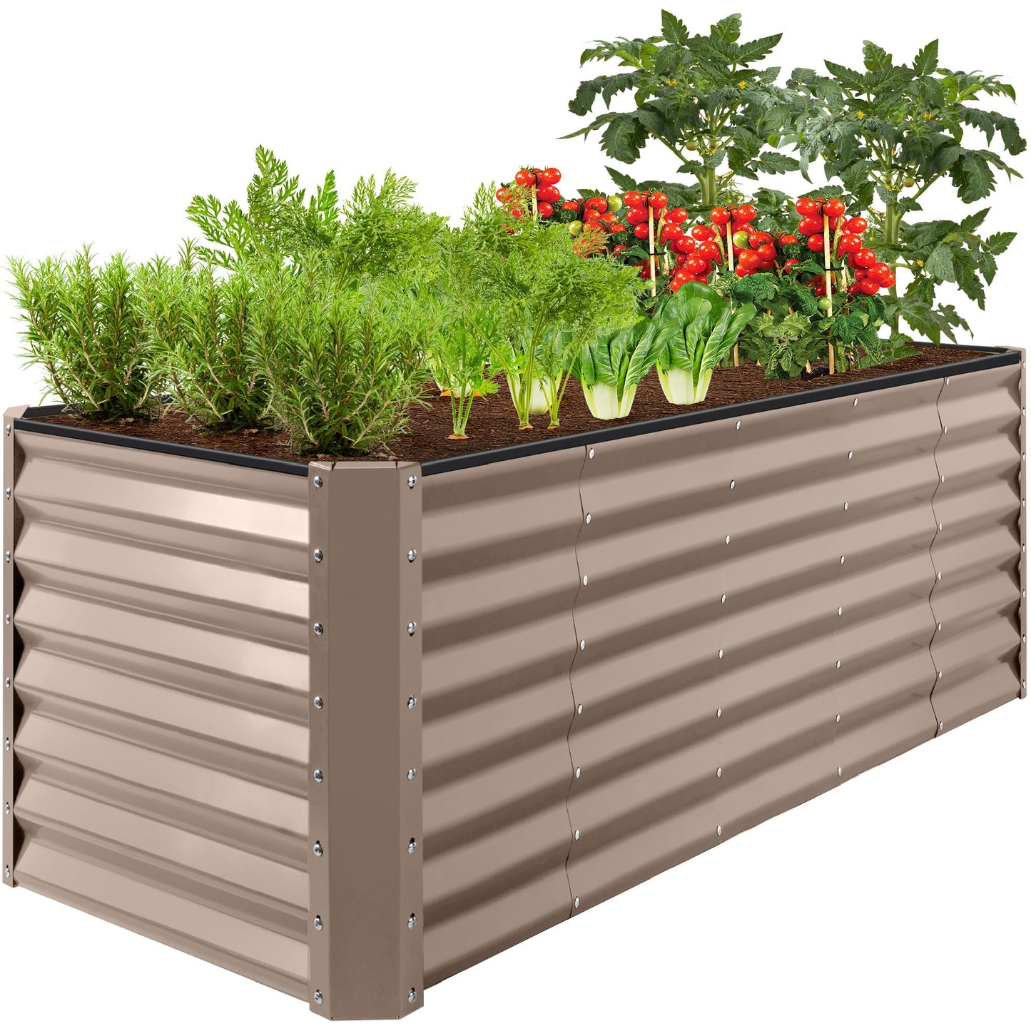 Best Choice Products Outdoor Metal Raised Garden Bed, Planter Box for Vegetables, Flowers, Herbs