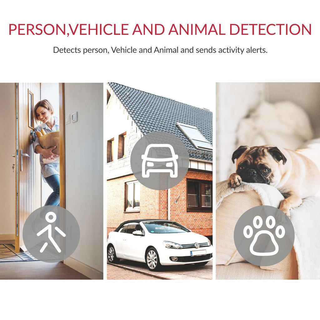 YI Pro 2K 4PC Home Security Camera, Indoor Camera with Person, Vehicle, Animal Detection, Phone App for Baby, Pet, Dog Monitoring, Compatible with Alexa and Google Assistant