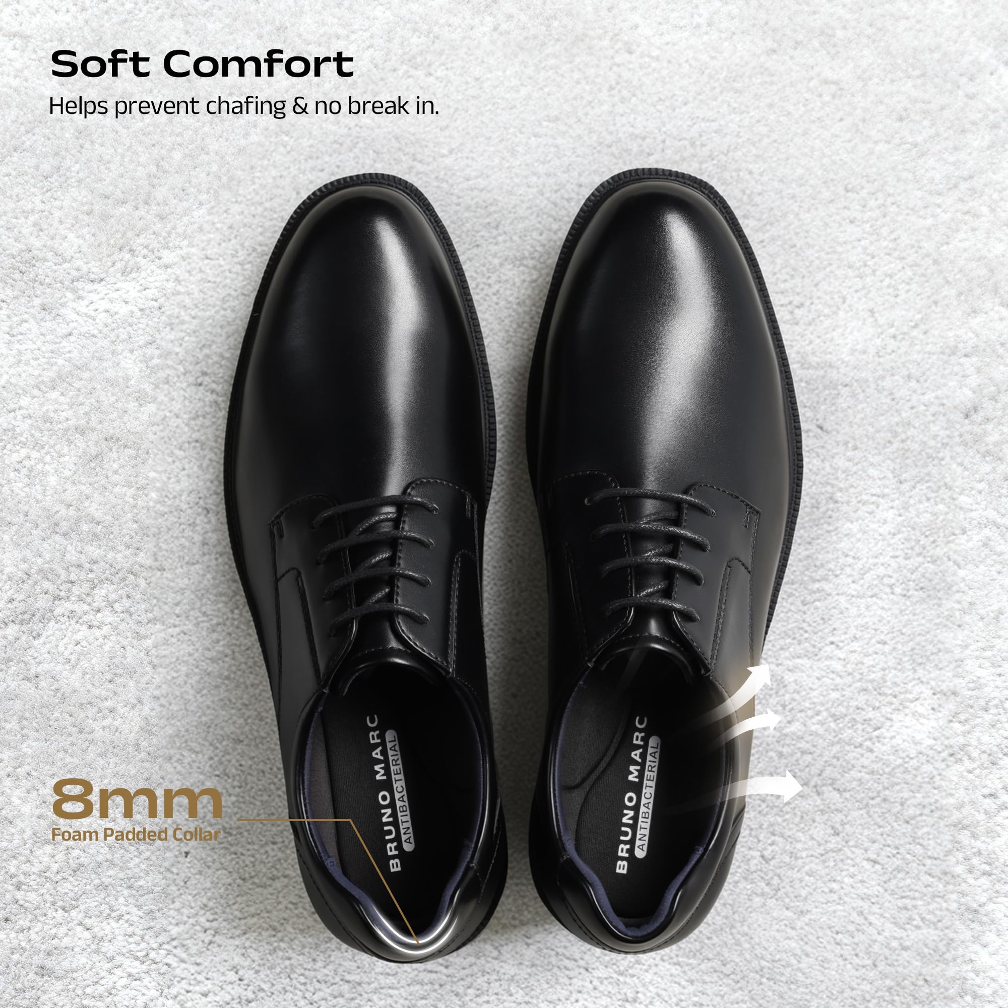 Bruno Marc Men's Dress Oxford Shoes Classic Uniform Lace Up Formal Non Slip Shoes 2.0