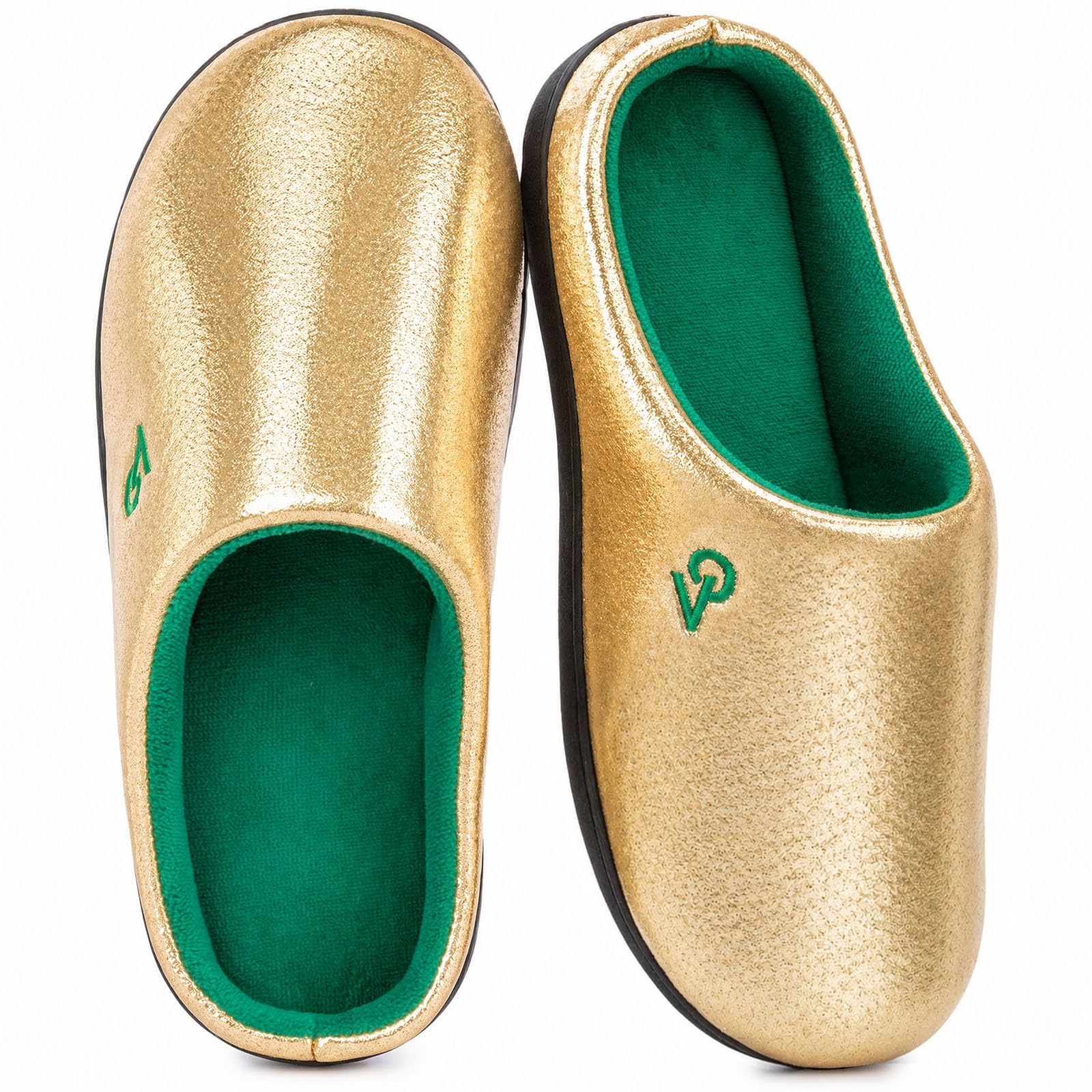 VeraCosy Men's Two-Tone Memory Foam House Slippers Indoor Outdoor Durable Rubber Sole