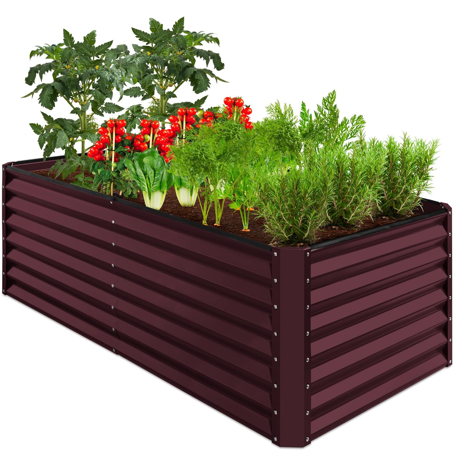 Best Choice Products Outdoor Metal Raised Garden Bed, Planter Box for Vegetables, Flowers, Herbs