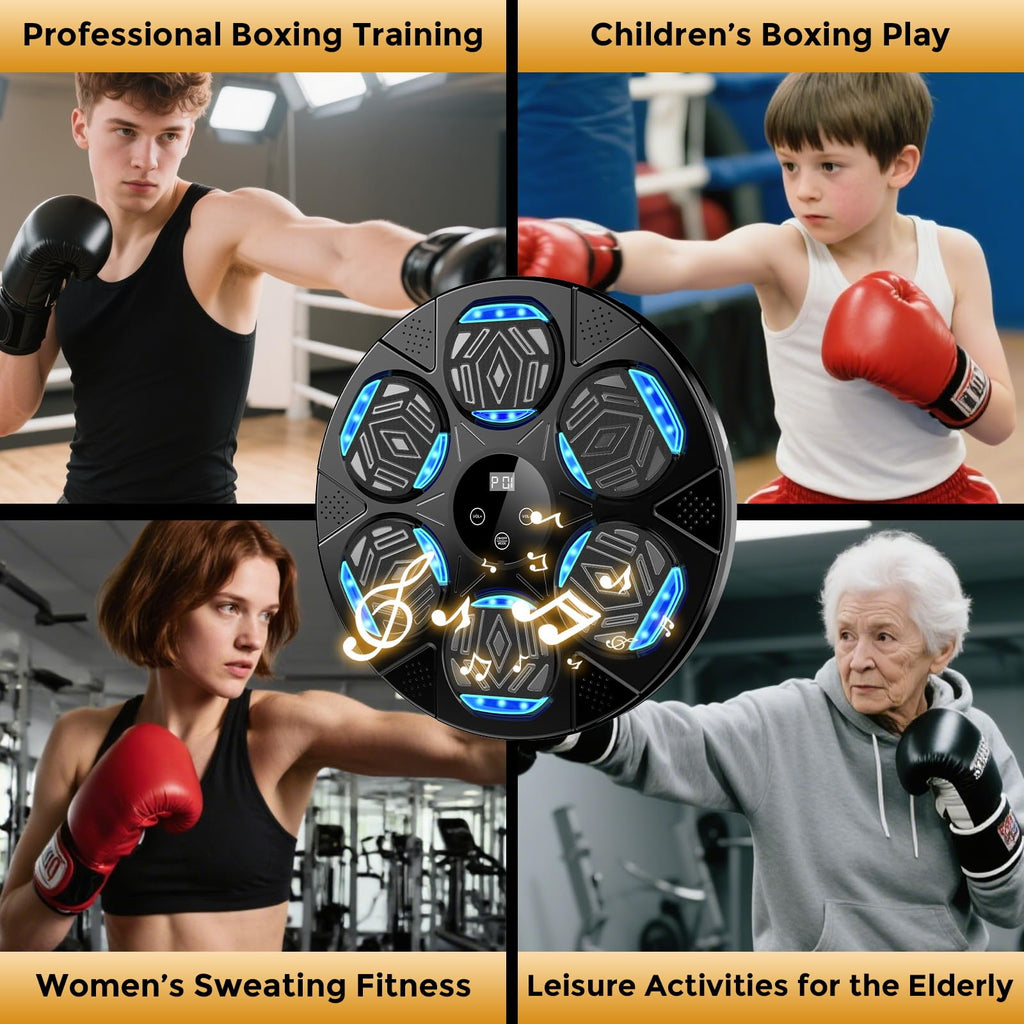 LOLBOX Music Boxing Machine, Boxing Wall Mount Machine for Kids Adult, Bluetooth Smart Boxing Traineing Machine with Boxing Gloves, Boxing Workout Equipment Target for Home, Office, Gym (Upgrade)
