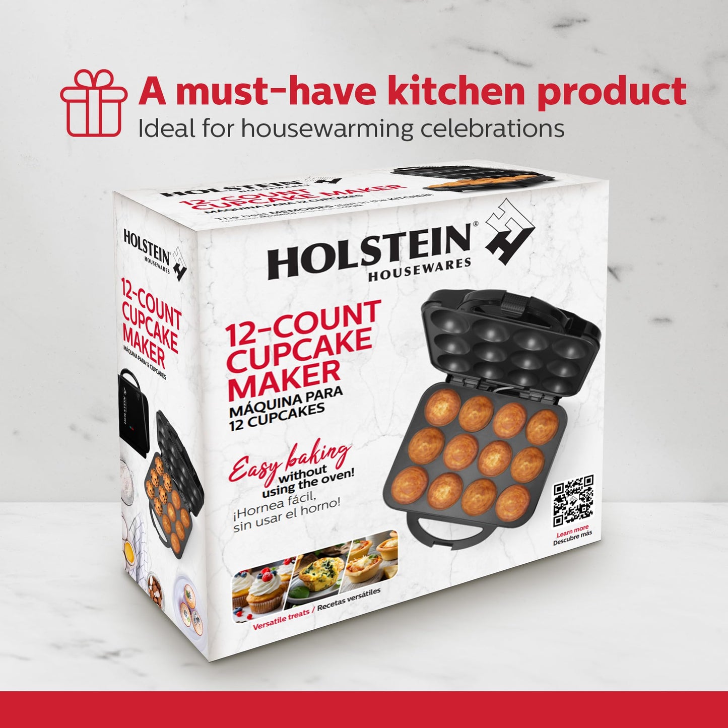 Holstein Housewares - Non-Stick Cupcake Maker, Teal - Makes 6 Cupcakes, Muffins, Cinnamon Buns, and more for Birthdays, Holidays, Bake Sales or Special Occasions