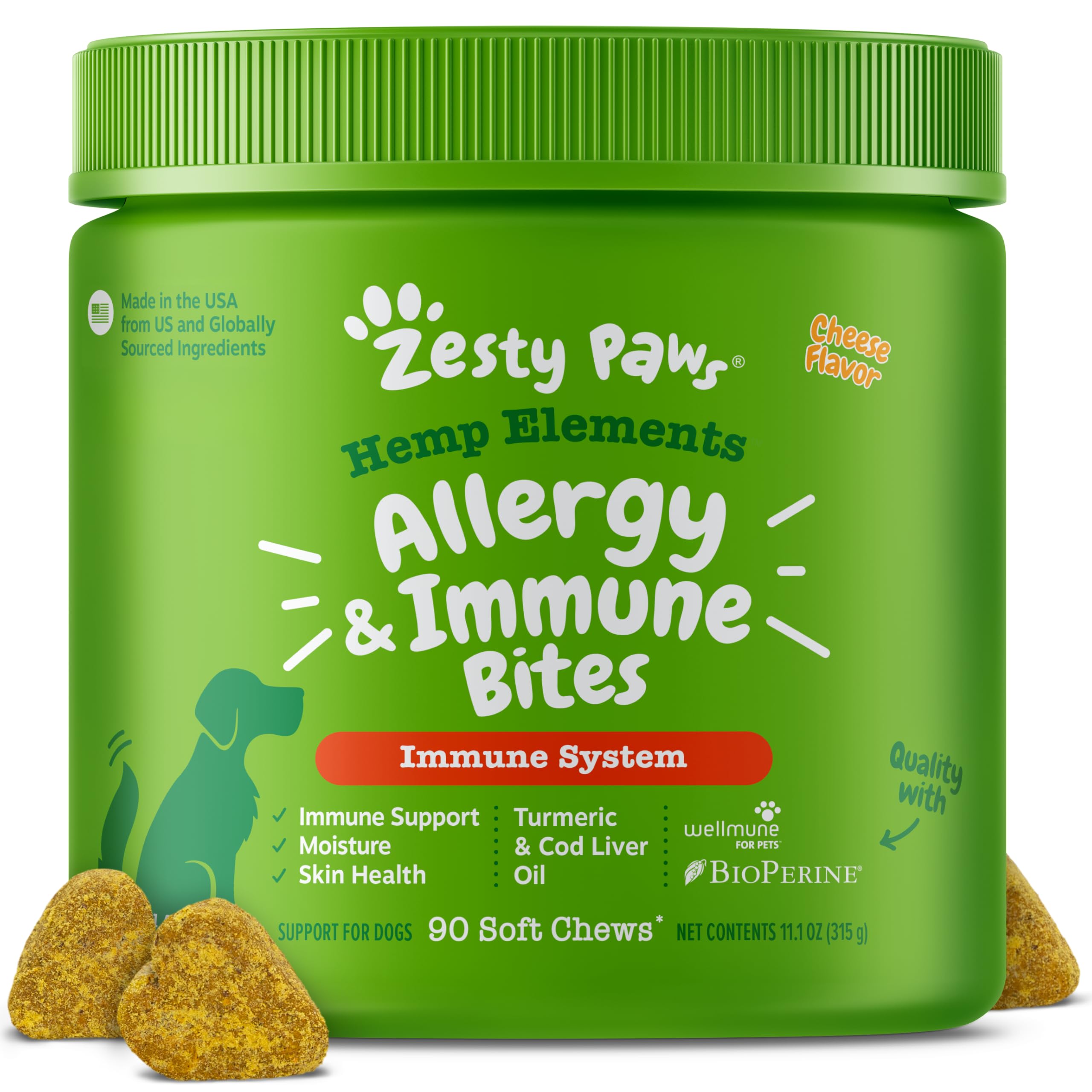 Zesty Paws Dog Allergy Relief- Dog Itching Skin Relief- Dog Probiotics for Itchy Skin and Itchy Ears- Dog Allergy Paw Relief- Dog Allergy Chews- Dog Itch Relief - Dog Skin Allergy Relief
