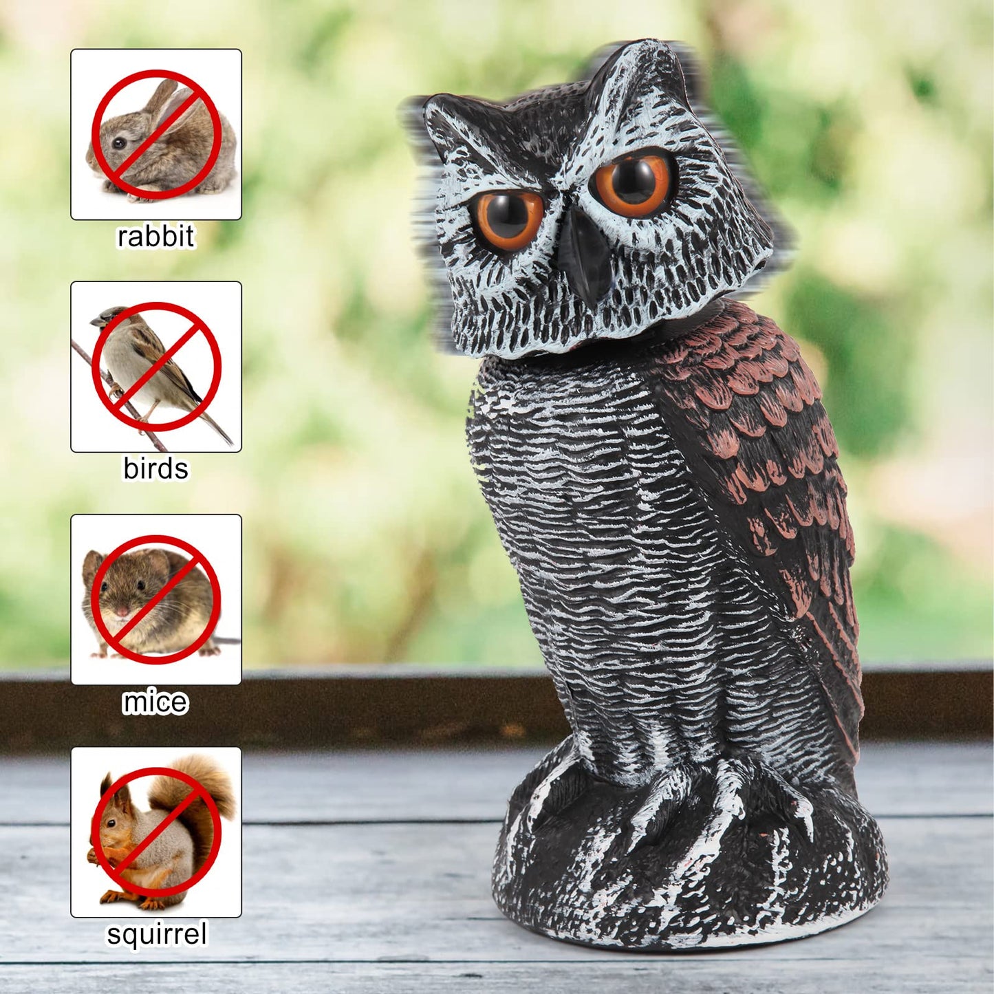Hedoc Fake Owl Decoys to Scare Birds Away from Gardens and Patios