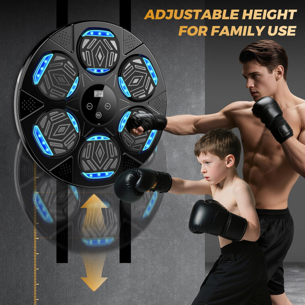 LOLBOX Music Boxing Machine, Boxing Wall Mount Machine for Kids Adult, Bluetooth Smart Boxing Traineing Machine with Boxing Gloves, Boxing Workout Equipment Target for Home, Office, Gym (Upgrade)