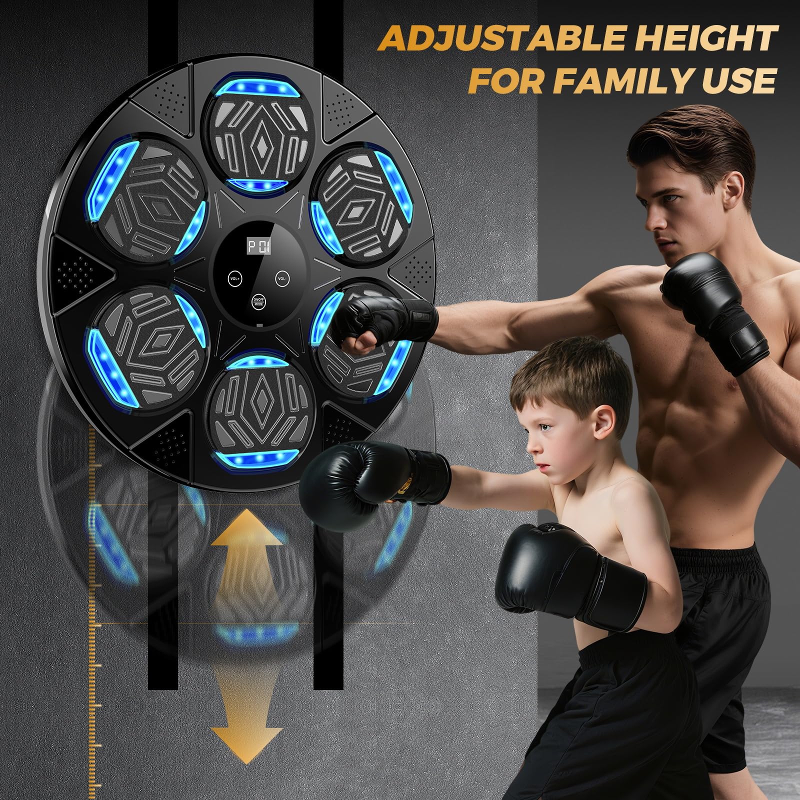 LOLBOX Music Boxing Machine, Boxing Wall Mount Machine for Kids Adult, Bluetooth Smart Boxing Traineing Machine with Boxing Gloves, Boxing Workout Equipment Target for Home, Office, Gym (Upgrade)