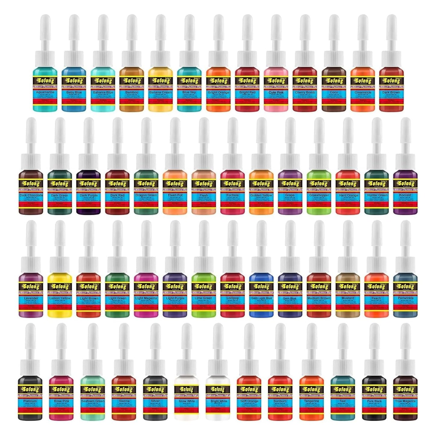 Solong Tattoo 54 Color Professional Pigment Ink Set