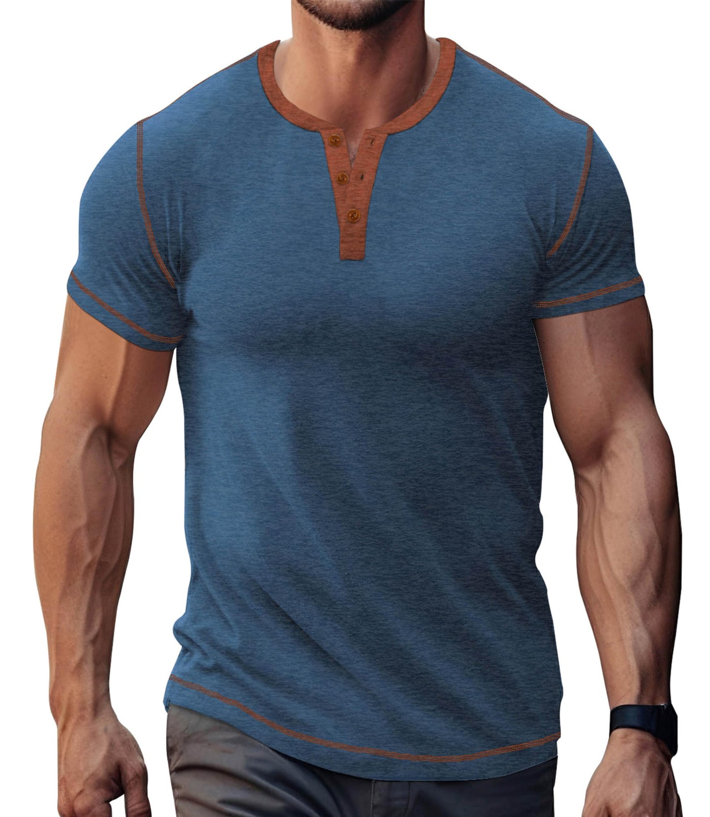 LOGEEYAR Men's Henley Shirts Short Sleeve Basic Casual Shirt Lightweight Button T-Shirts