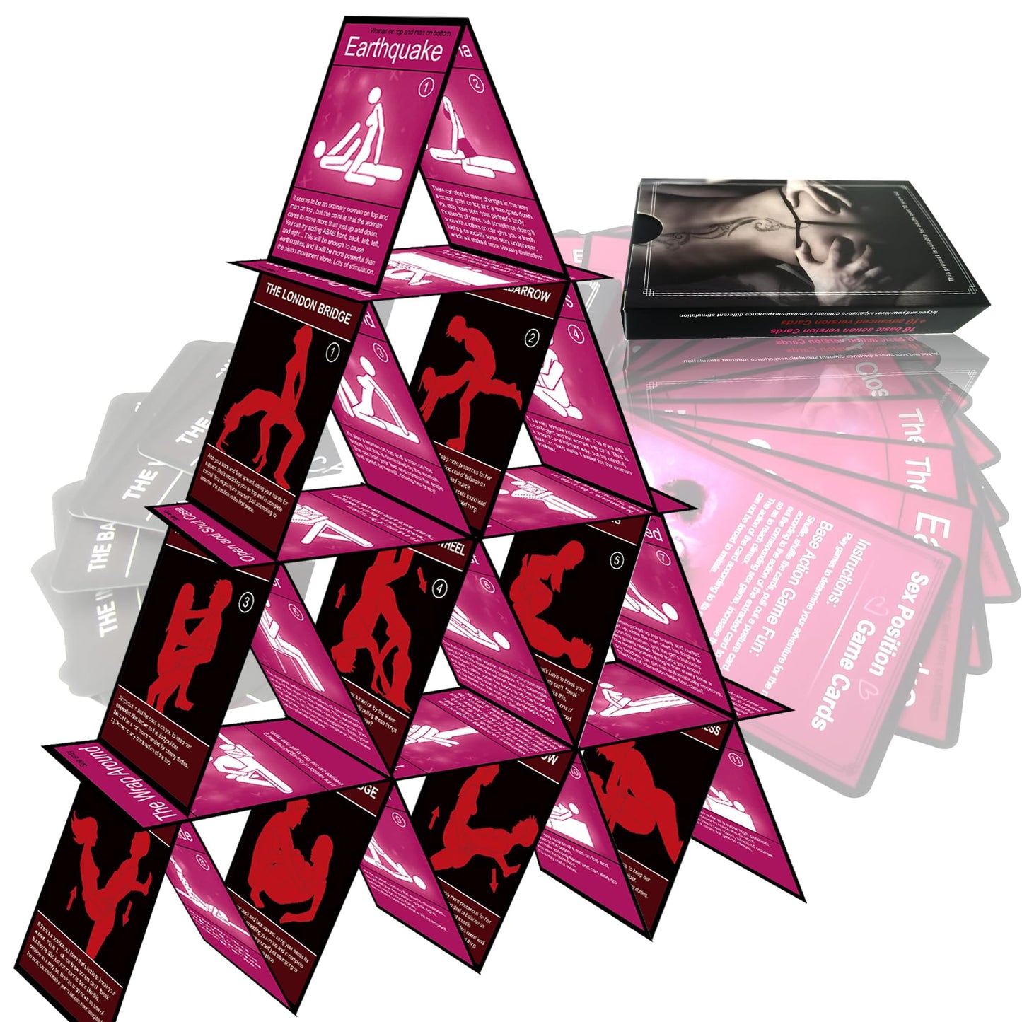 BDSM kit Sex Toys Bondage Restraints Set,Anal Butt Plug Toys and Adjustable Handcuffs Collar Ankle Cuff Blindfold,Sex Things for Couples Kinky and Couple Sex Toys for Games Card.