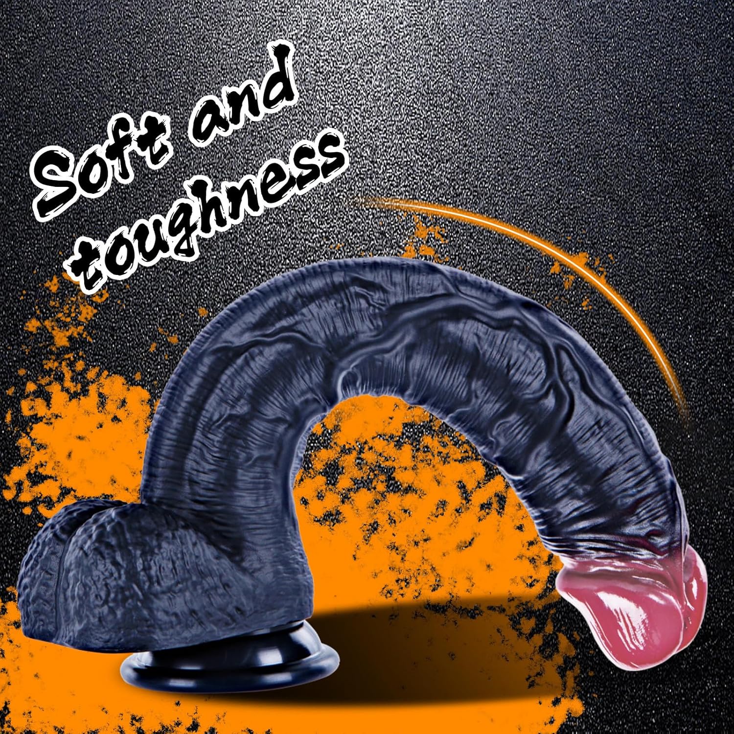 hainuo Realistic Silicone Dildo with Suction Cup Black