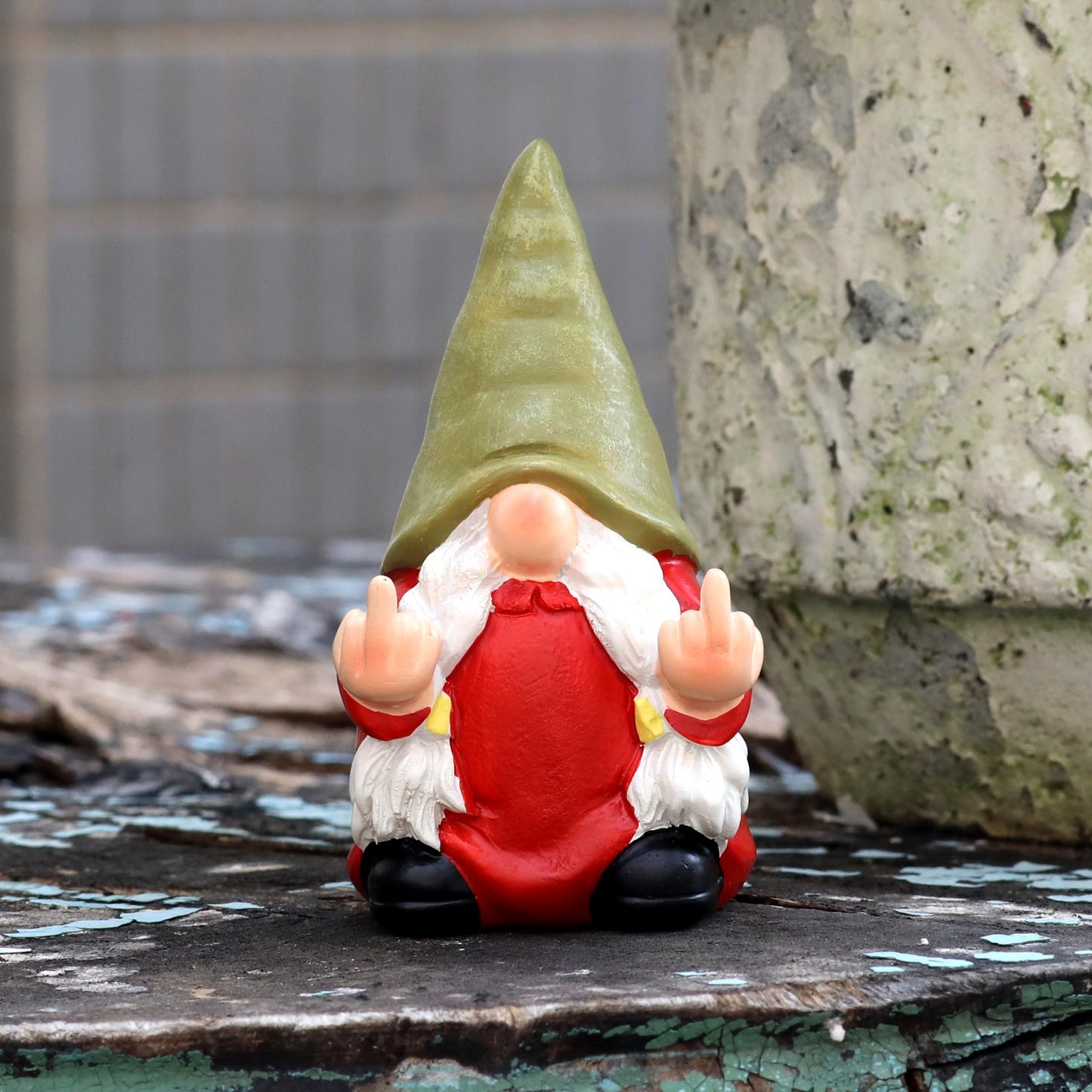 Generic Middle Finger Gnome Statue 7.8in， Naughty Garden Gnome Statue Decoration and Lawn Ornament - Funny Garden Gnomes for Outdoor or Home Decor, Red, WSH004