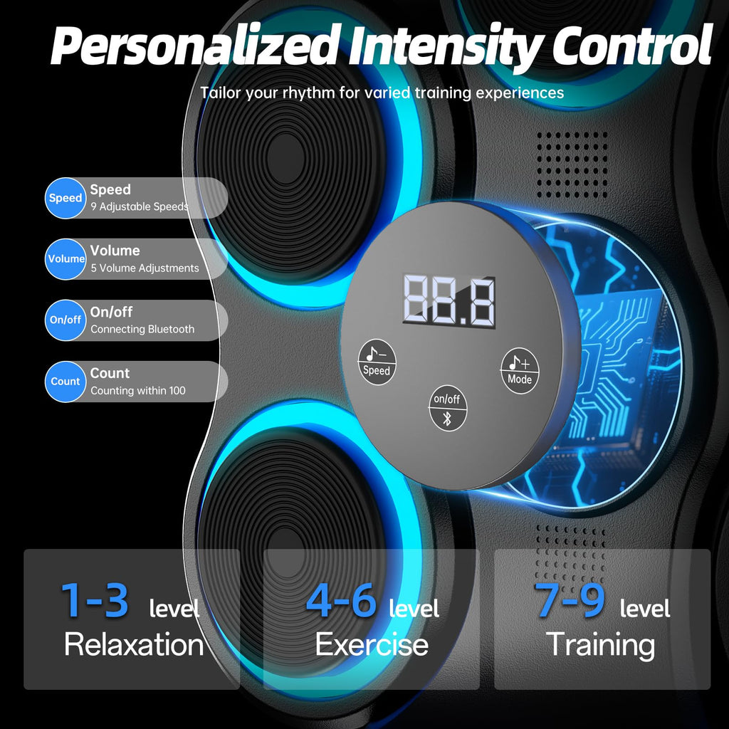 Music Boxing Machine for Adults Kids Interactive Punching Trainer with Boxing Gloves, Large Size Wall Mounted Electronic Boxing Target
