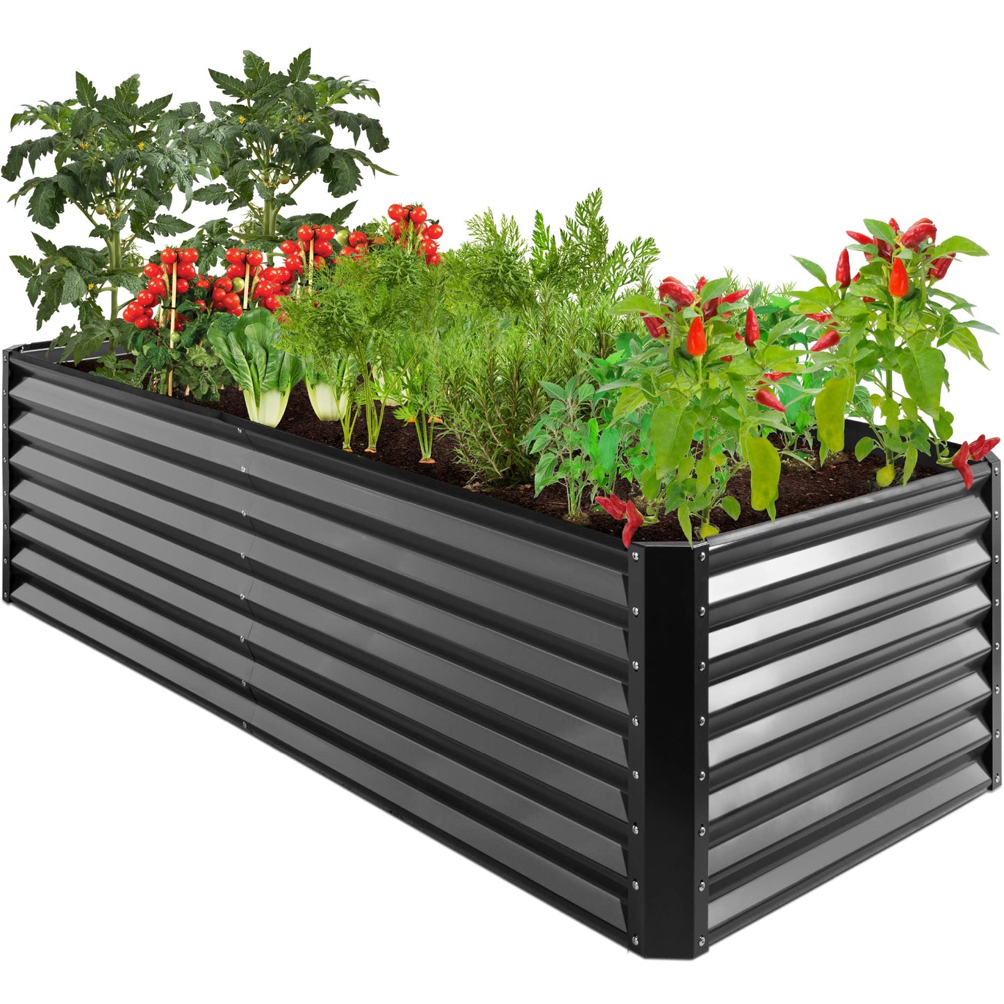 Best Choice Products Outdoor Metal Raised Garden Bed, Planter Box for Vegetables, Flowers, Herbs
